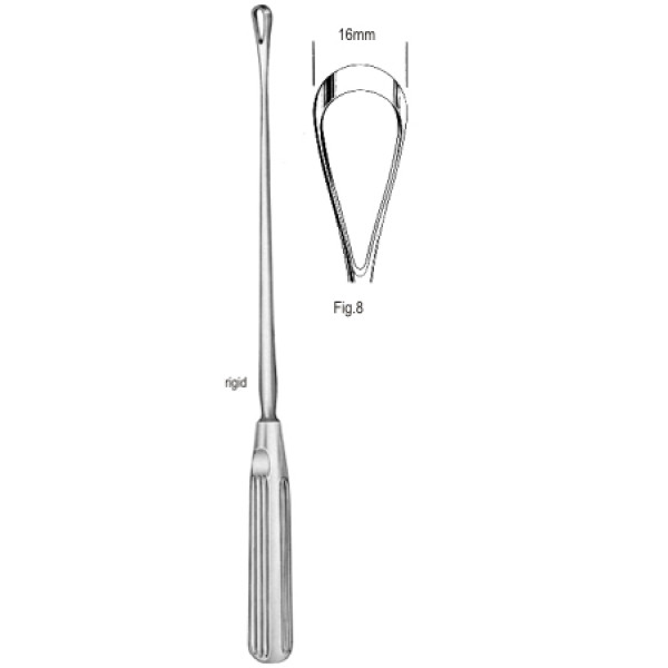 Sims Uterine Curette rig. bl 16mm 31cm Fig.8