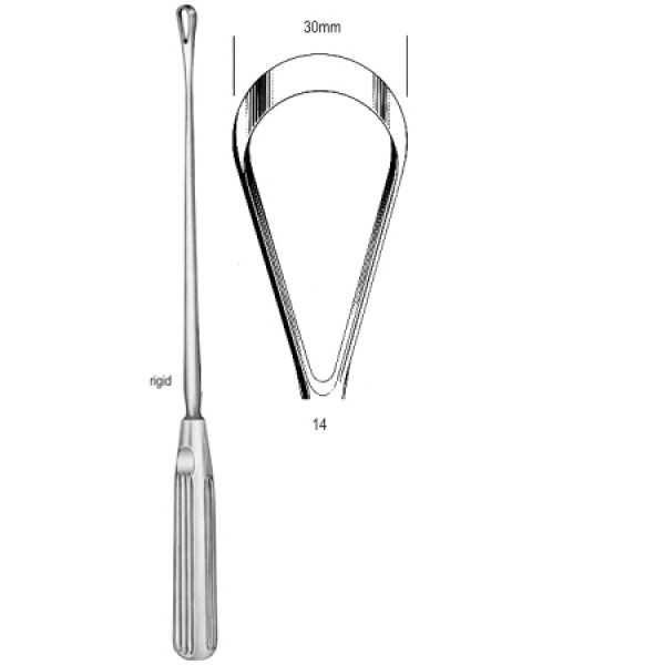 Sims Uterine Curette rig. bl 30mm 31cm Fig.14