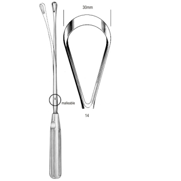 Sims Uterine Curette mal. bl 30mm 31cm Fig.14