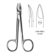 Wire Cutting Scissors cvd 12cm saw edge