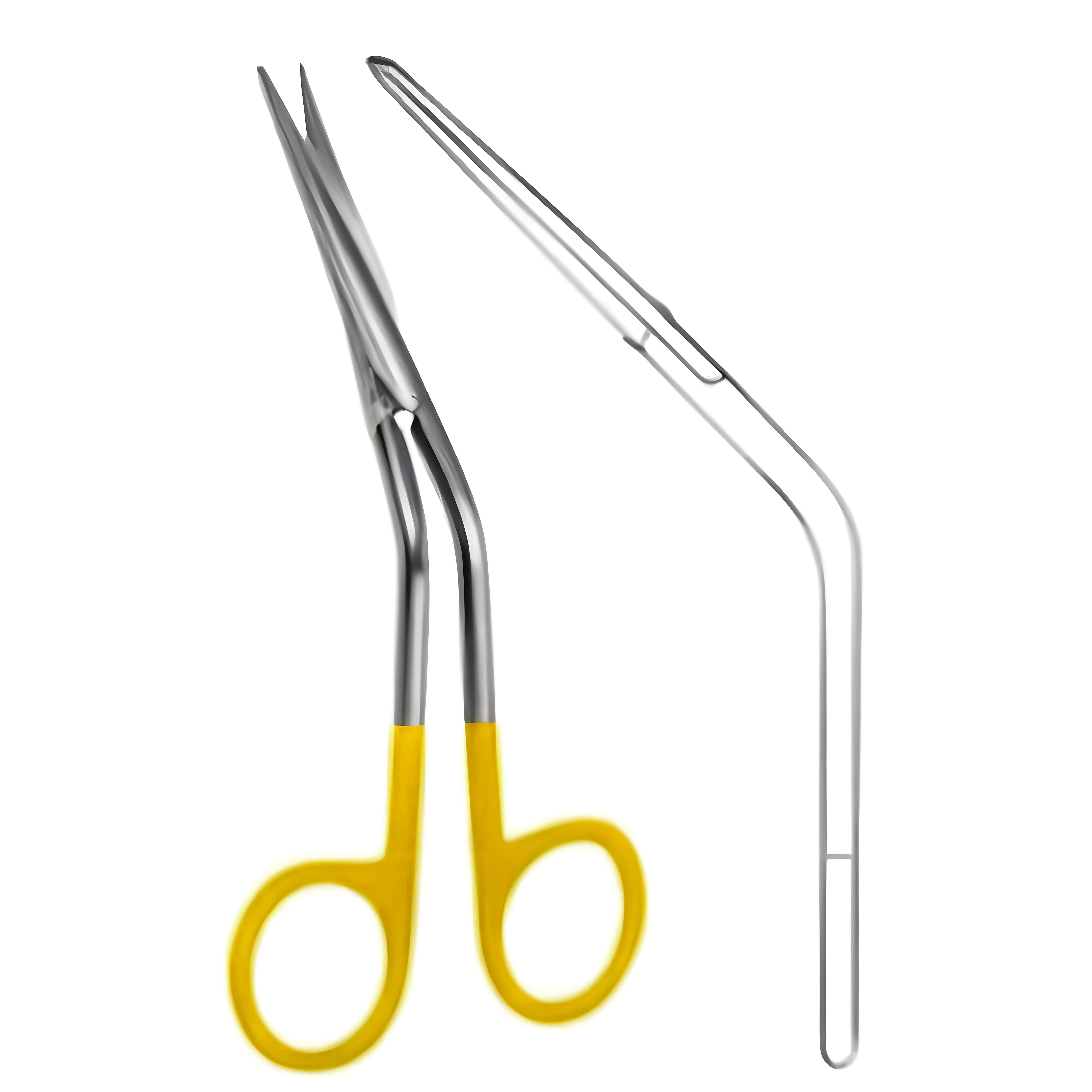 FOMON Scissors bent on shaft 15cm TC