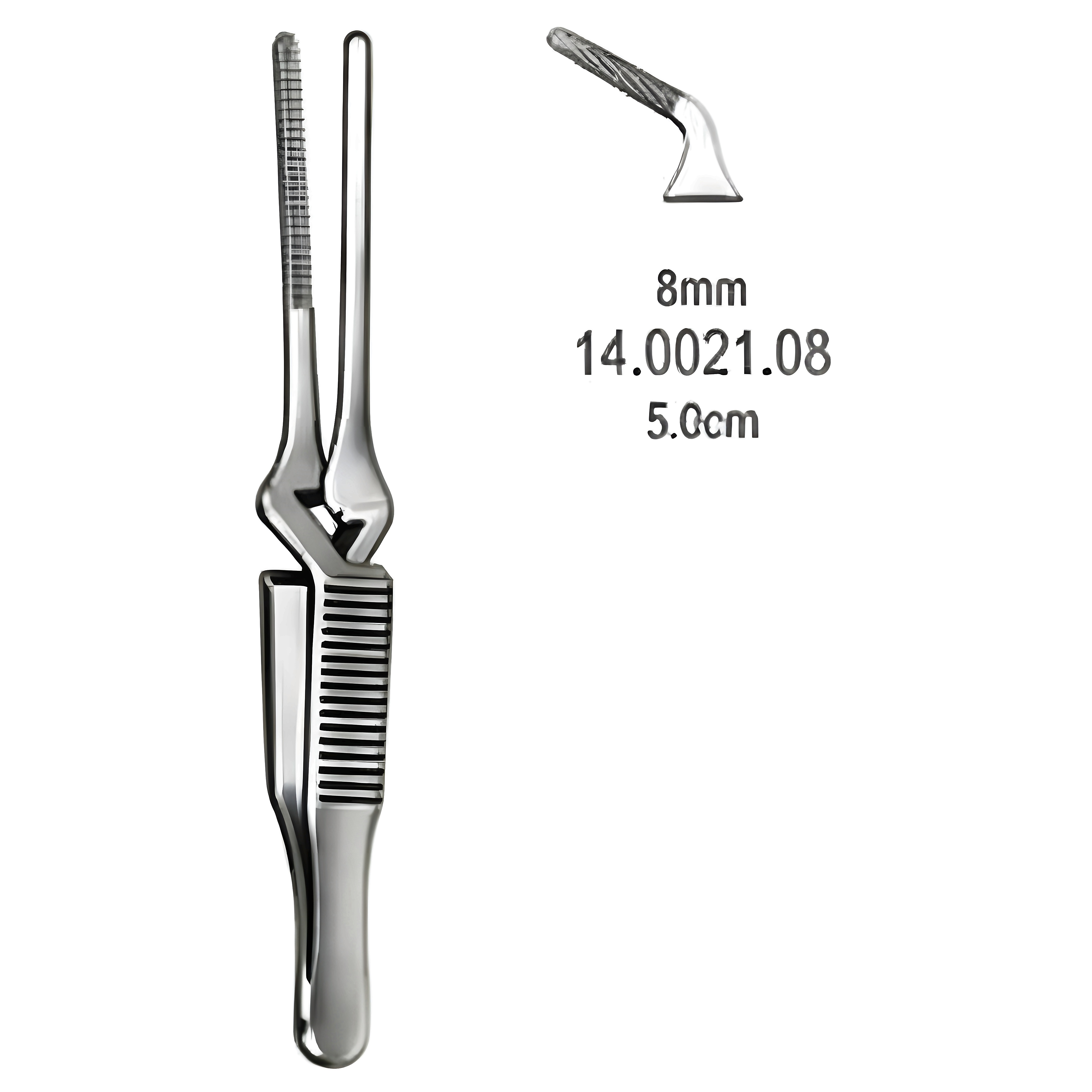 Diethrich Bulldog Clamp angled jaw 8mm, 5.0cm