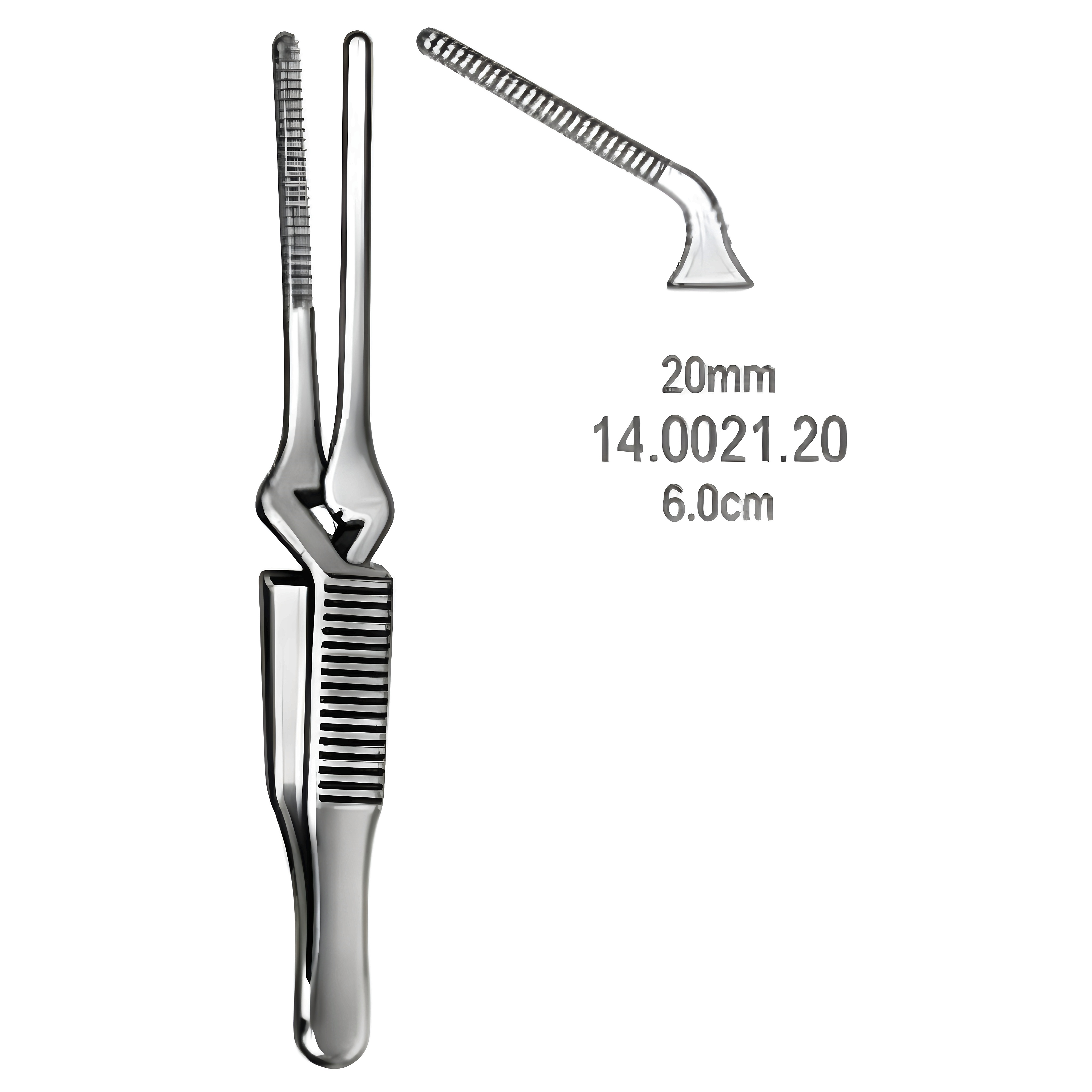 Diethrich Bulldog Clamp angled jaw 20mm,6.0cm