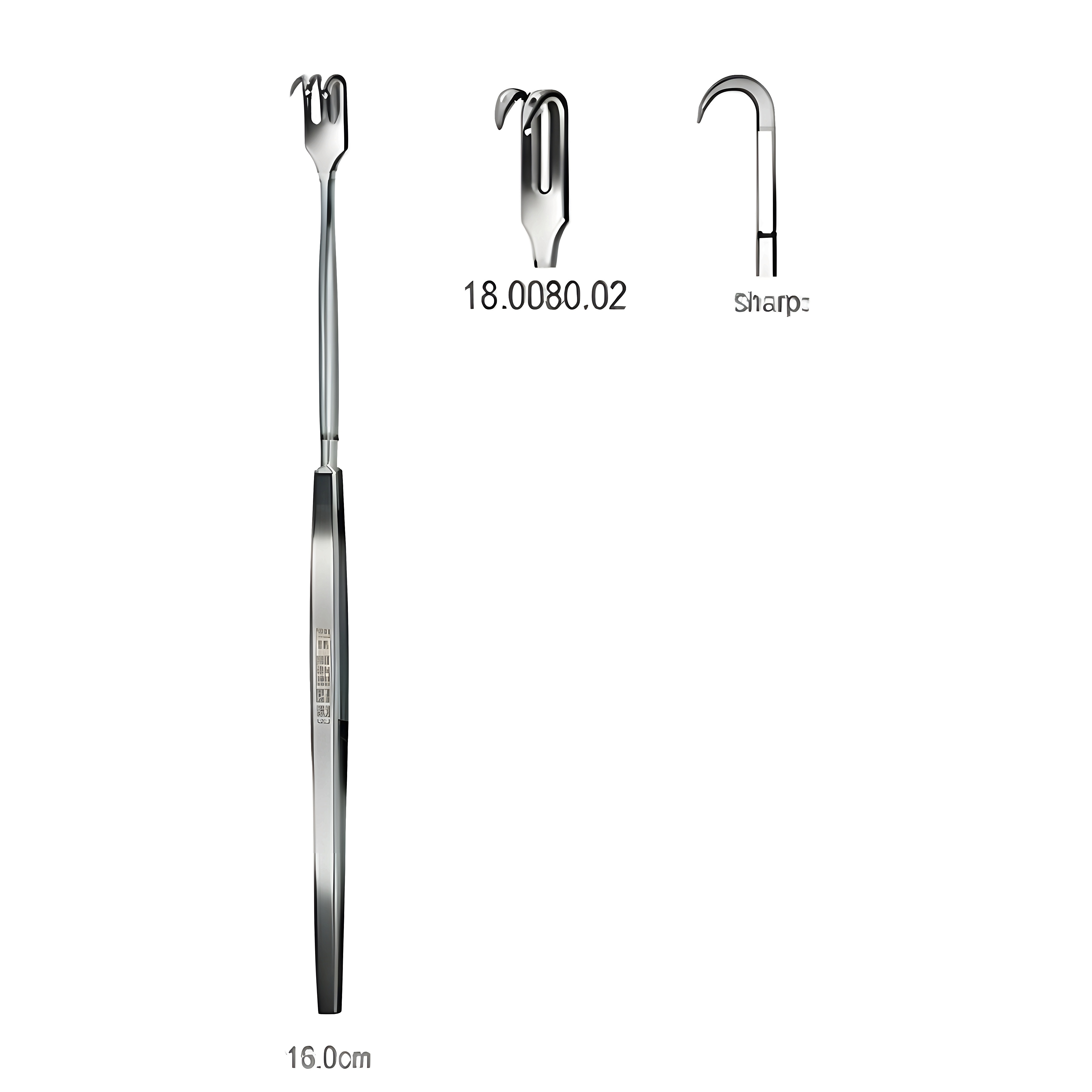 Hook Retractor sharp 2pr. 16cm
