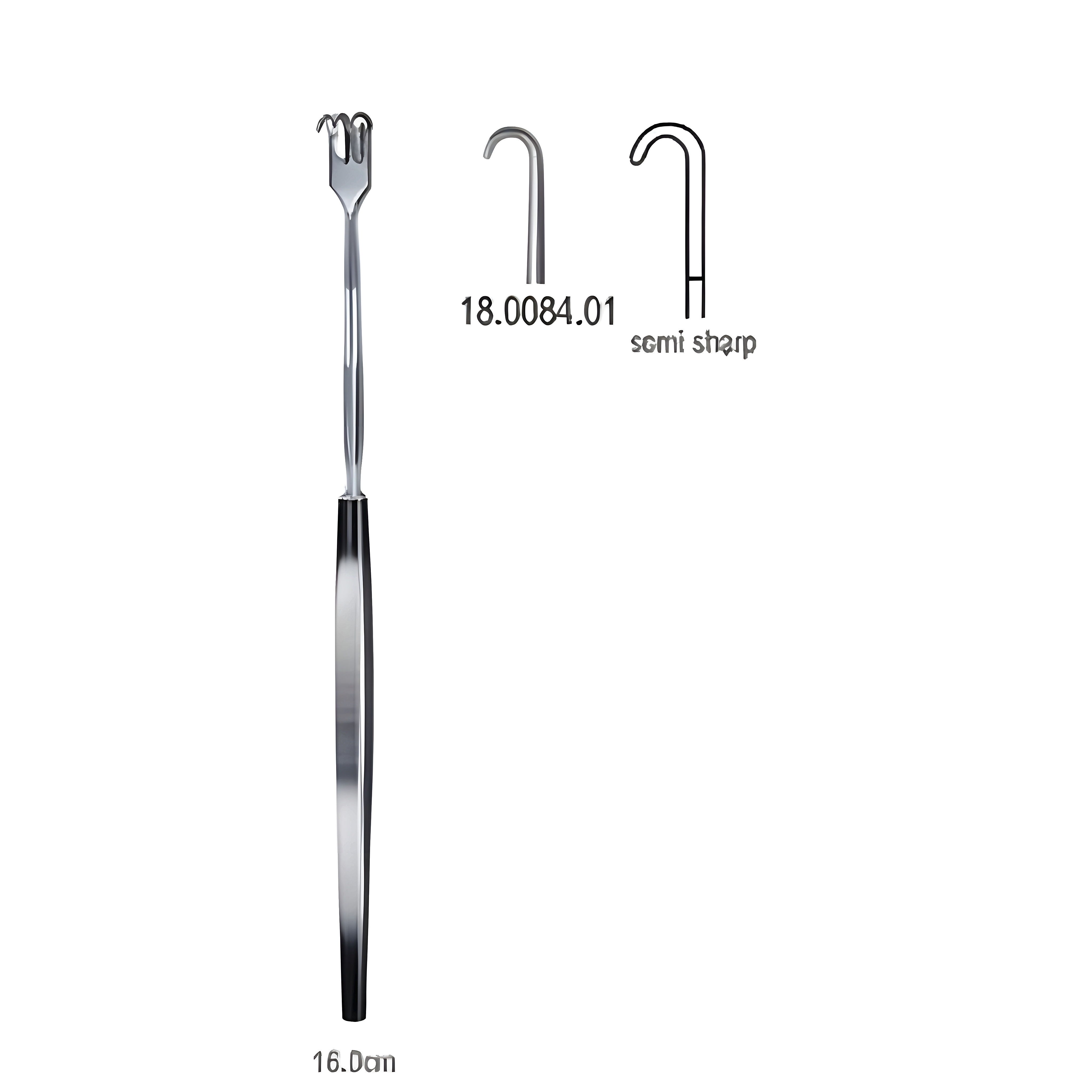 Hook Retractor semi sharp 1pr. 16cm