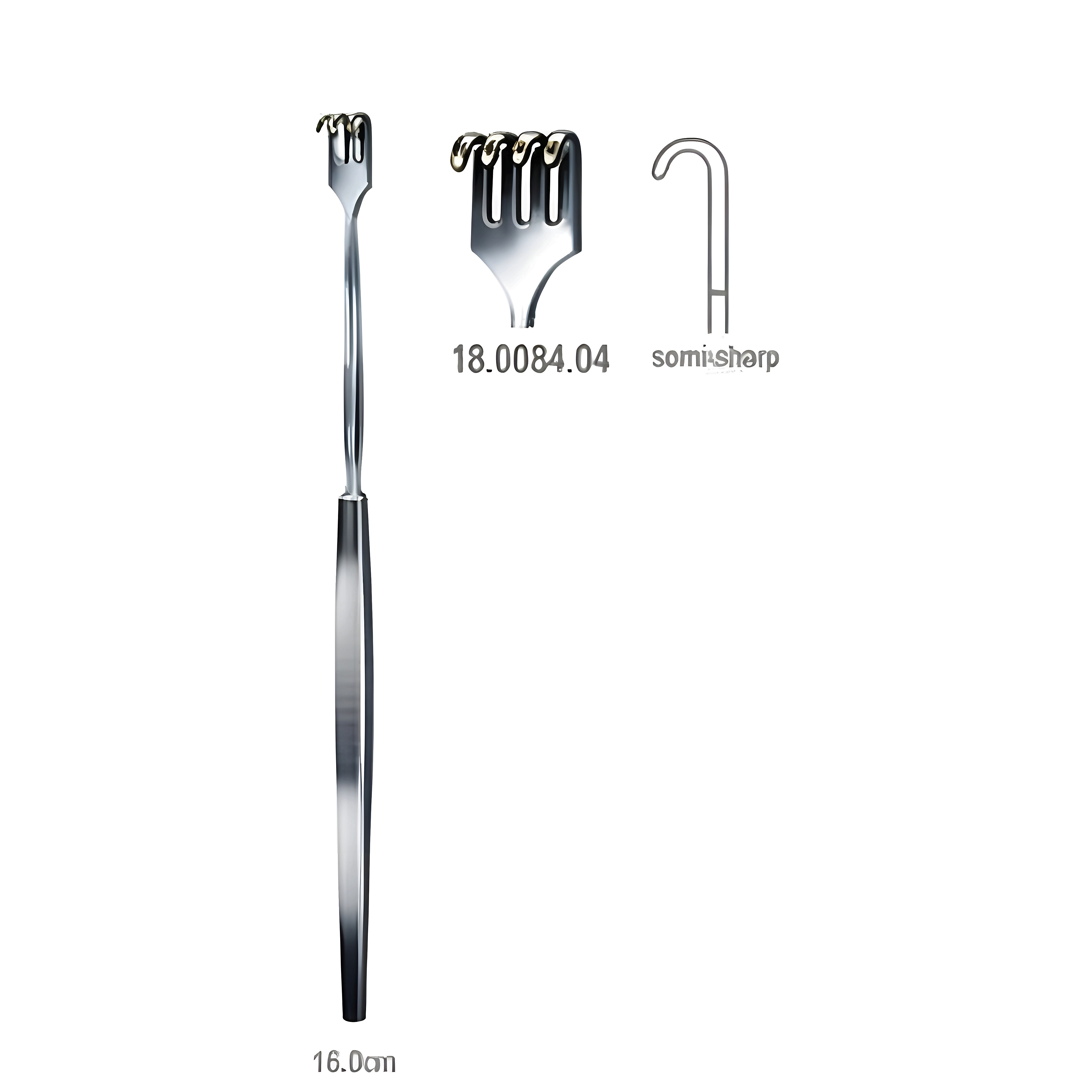 Hook Retractor semi sharp 4pr. 16cm
