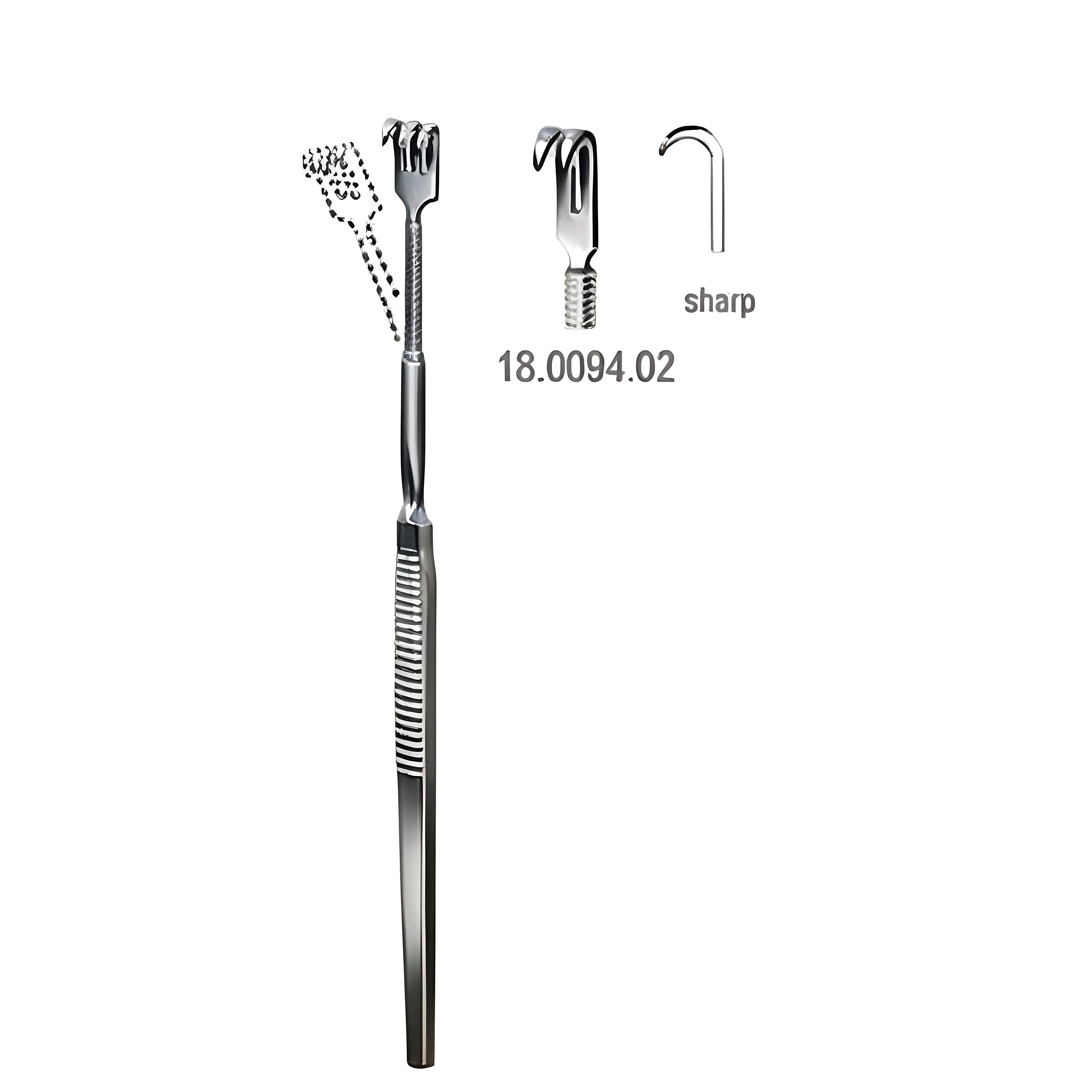 Retractor flexible sharp 2pr. 16cm