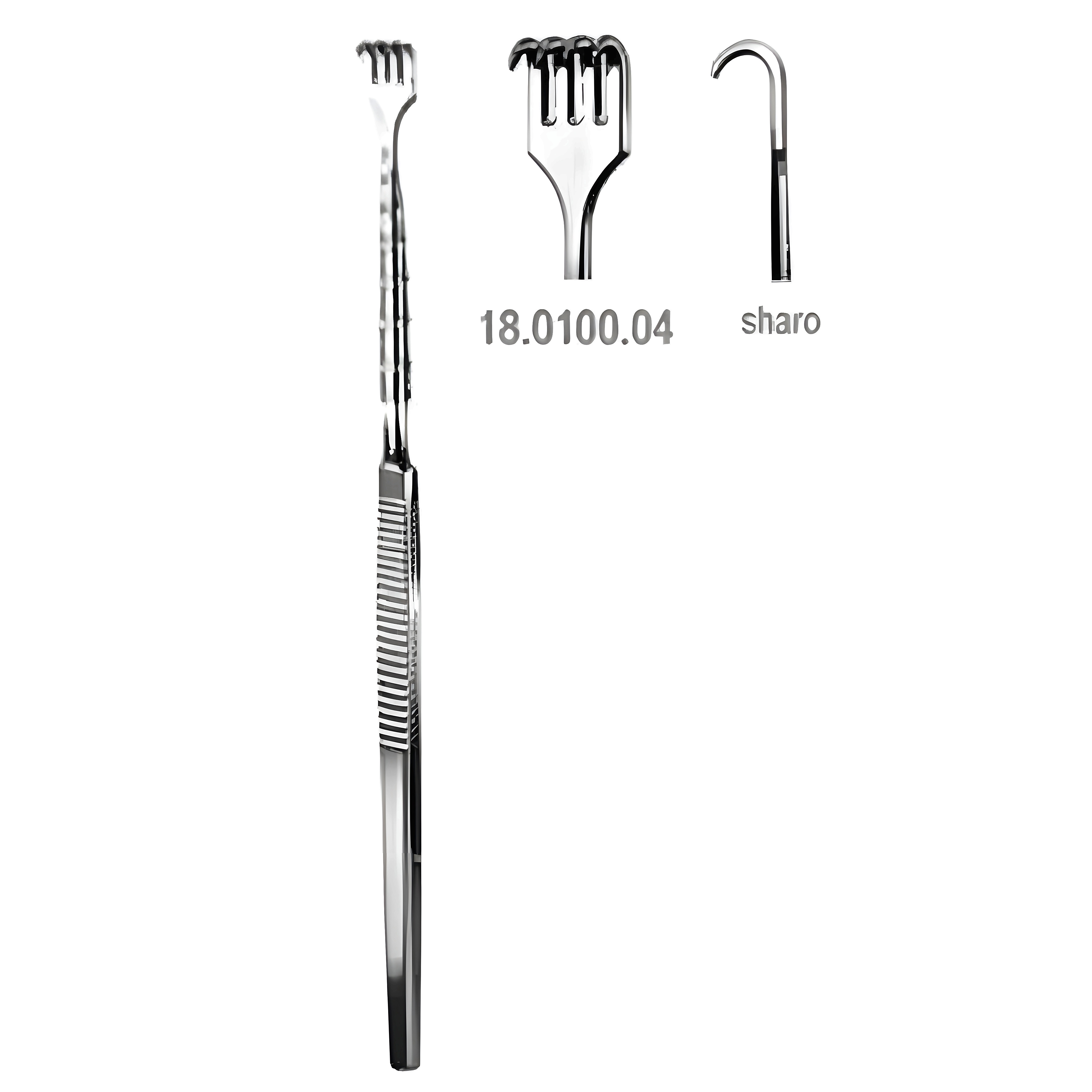 Hook Retractor 4.prong sharp 16cm