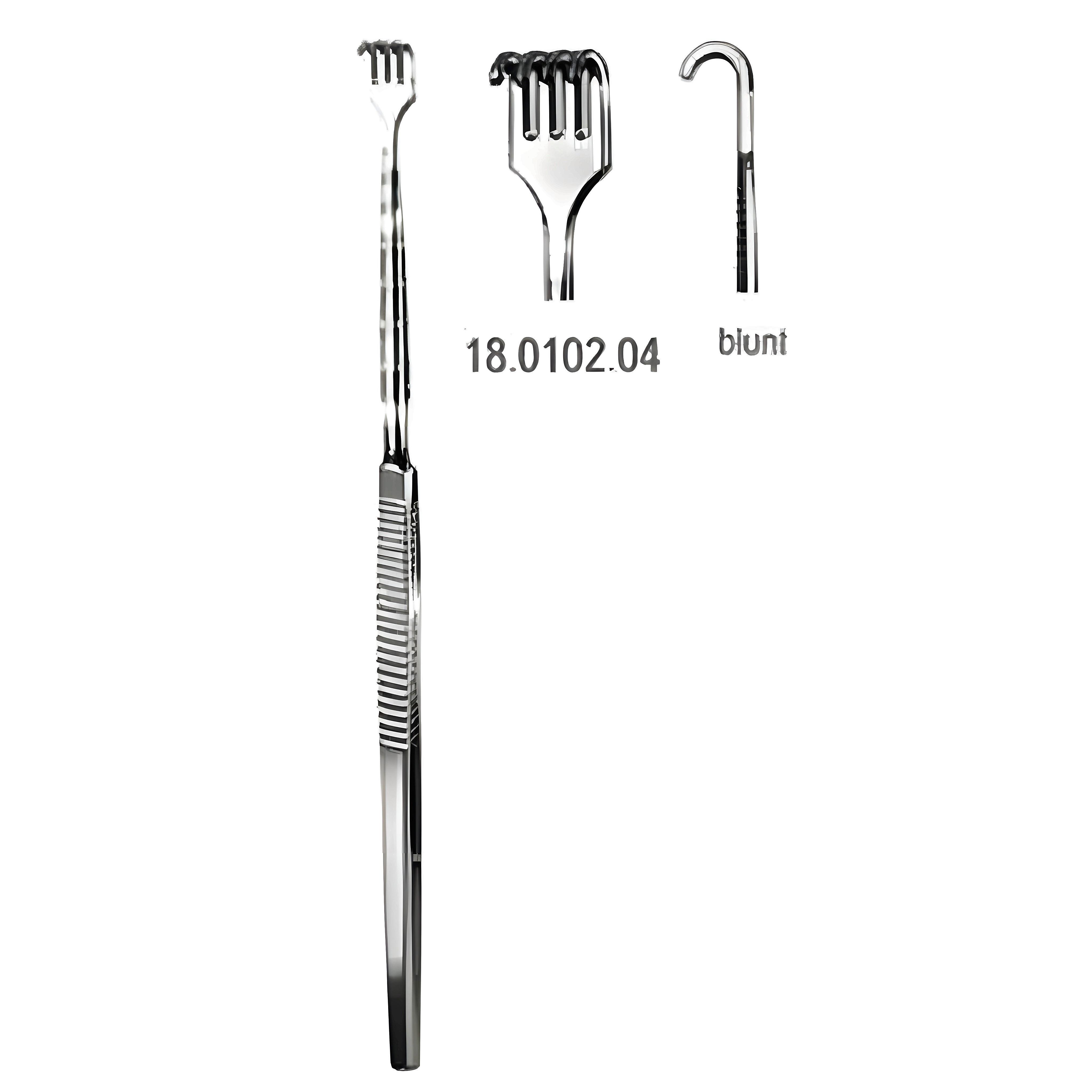 Hook Retractor 4.prong blunt 16cm