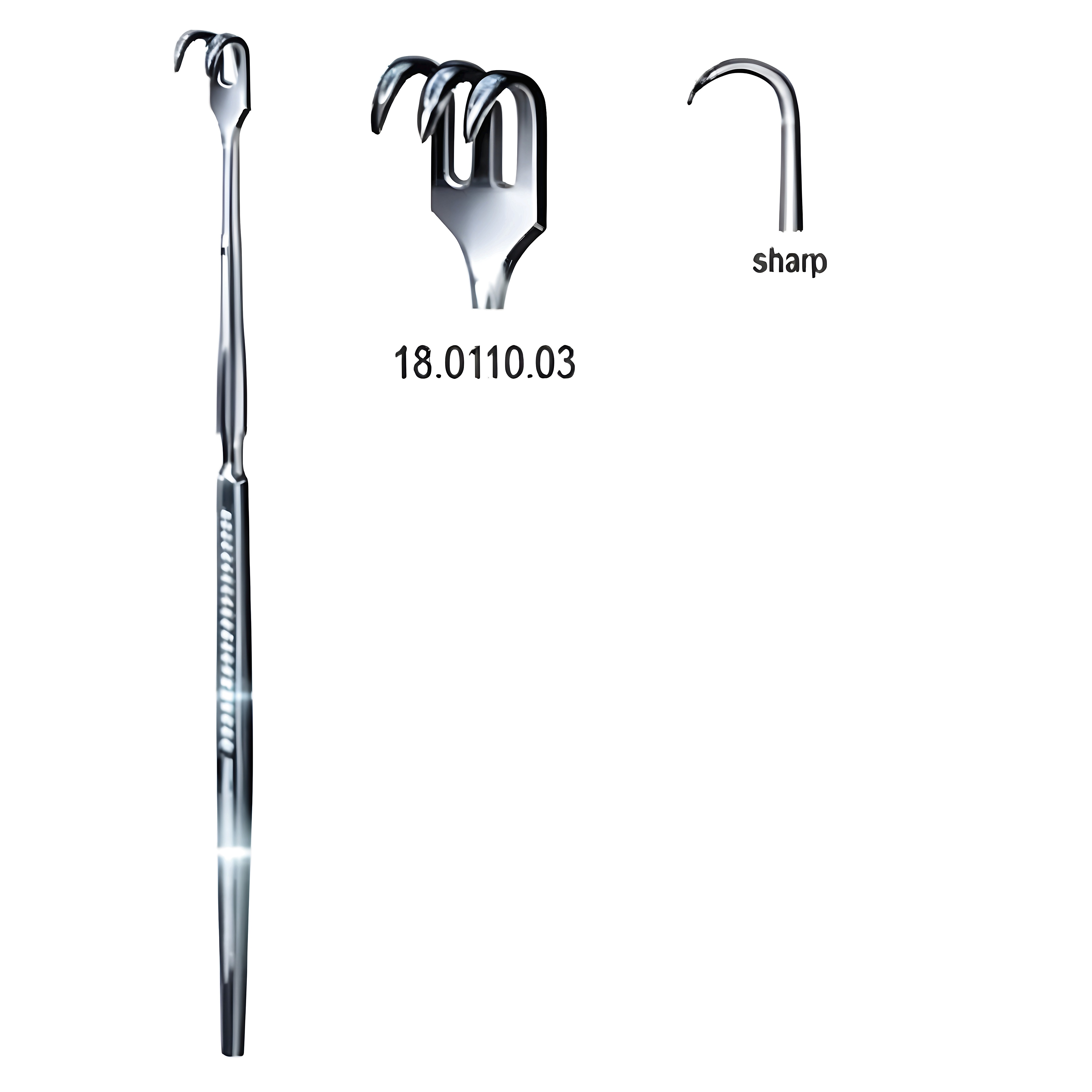 Retractor Tracheal sharp 3pr. 16cm