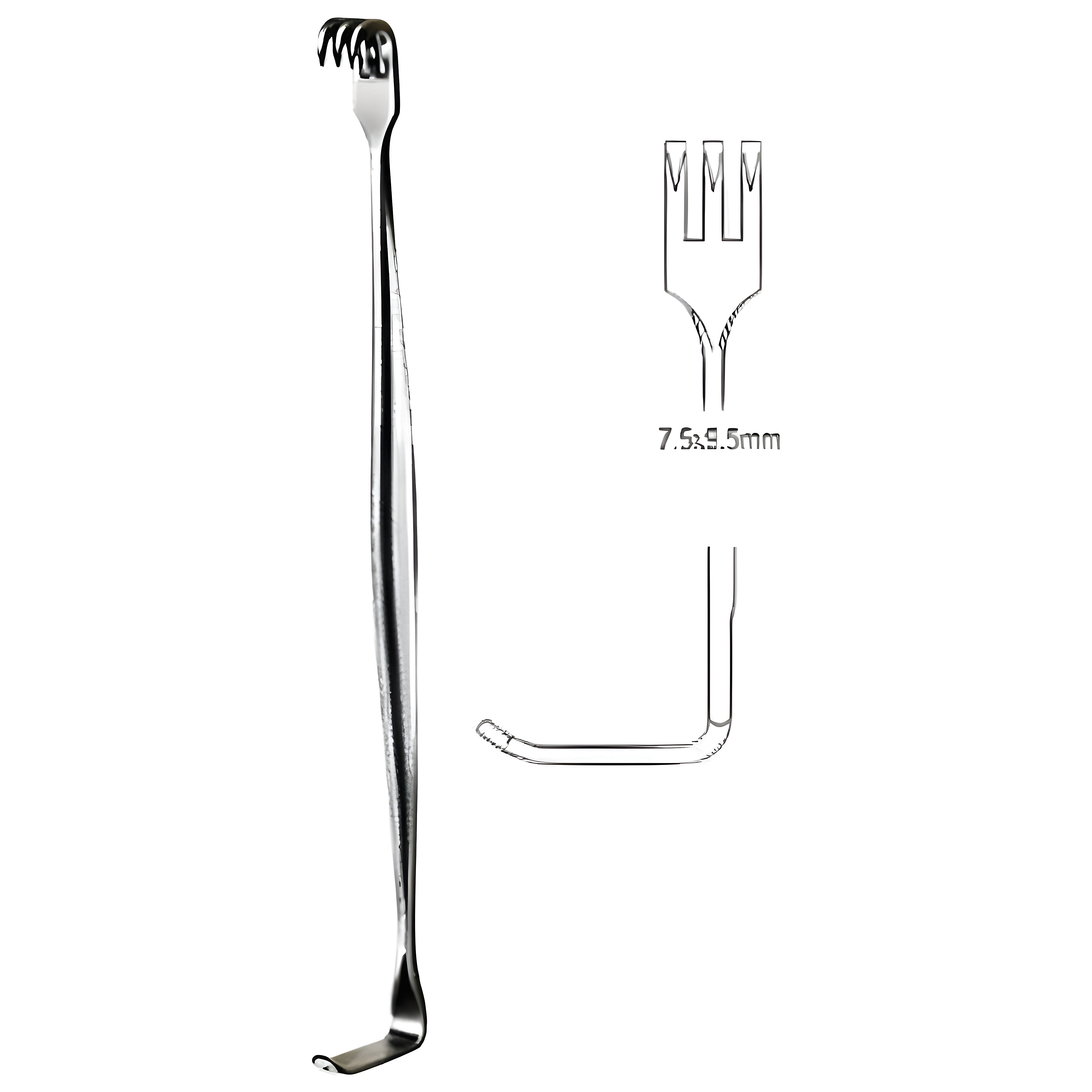 Mathieu Retractor D/E sh 3pr. 7.5x9.5mm, 16cm