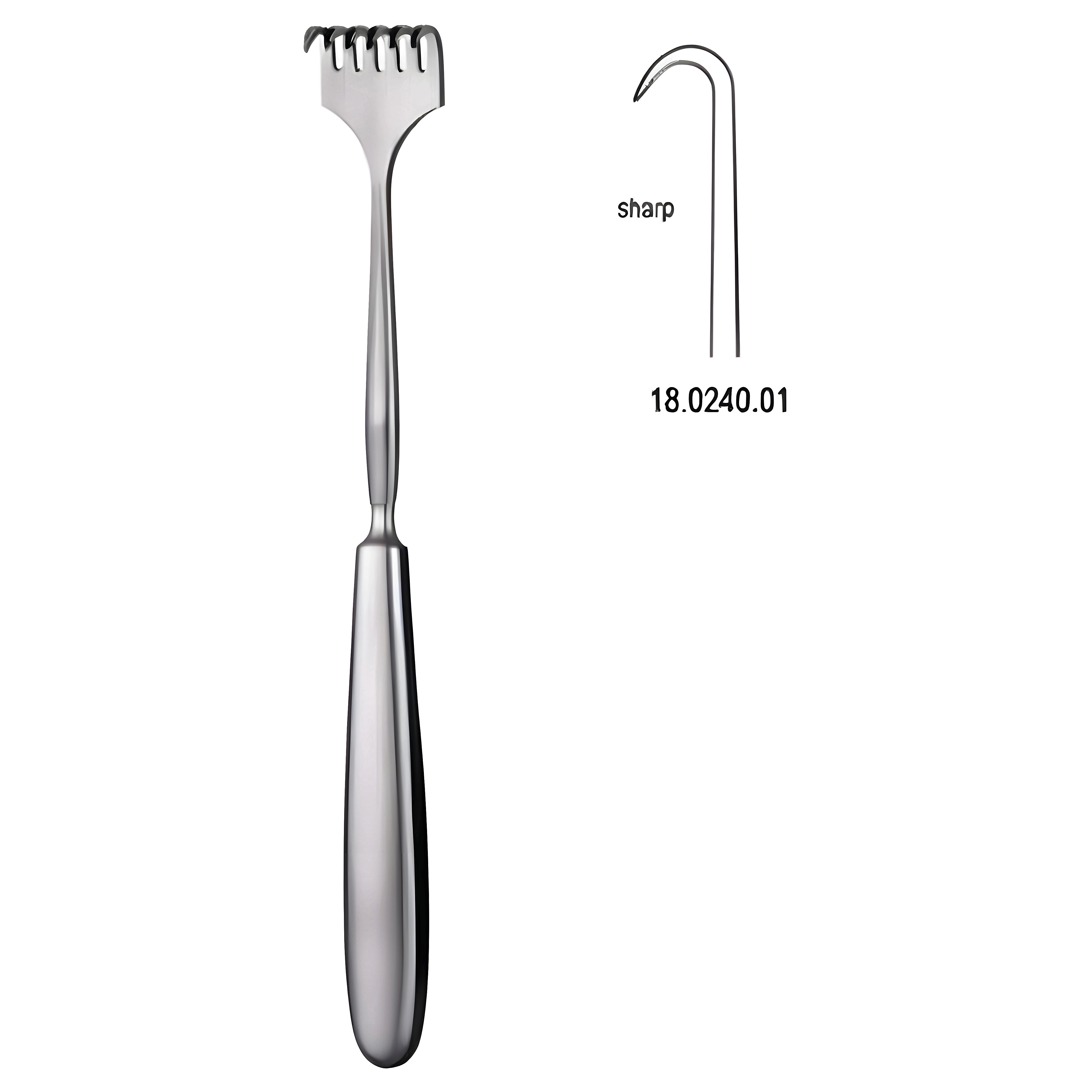 Volkmann Retractor 1.prong sharp 23cm