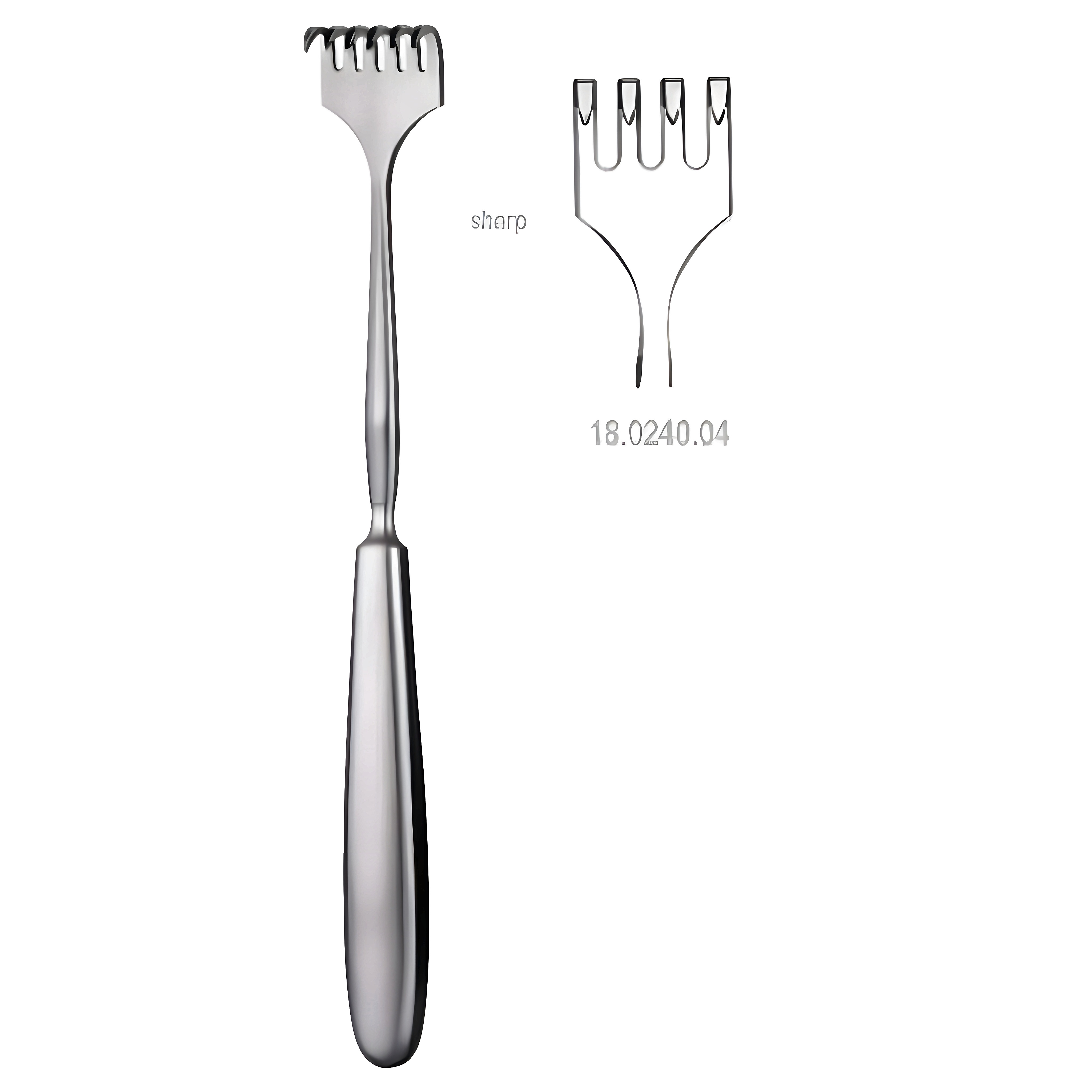 Volkmann Retractor 4 prong sharp 23cm