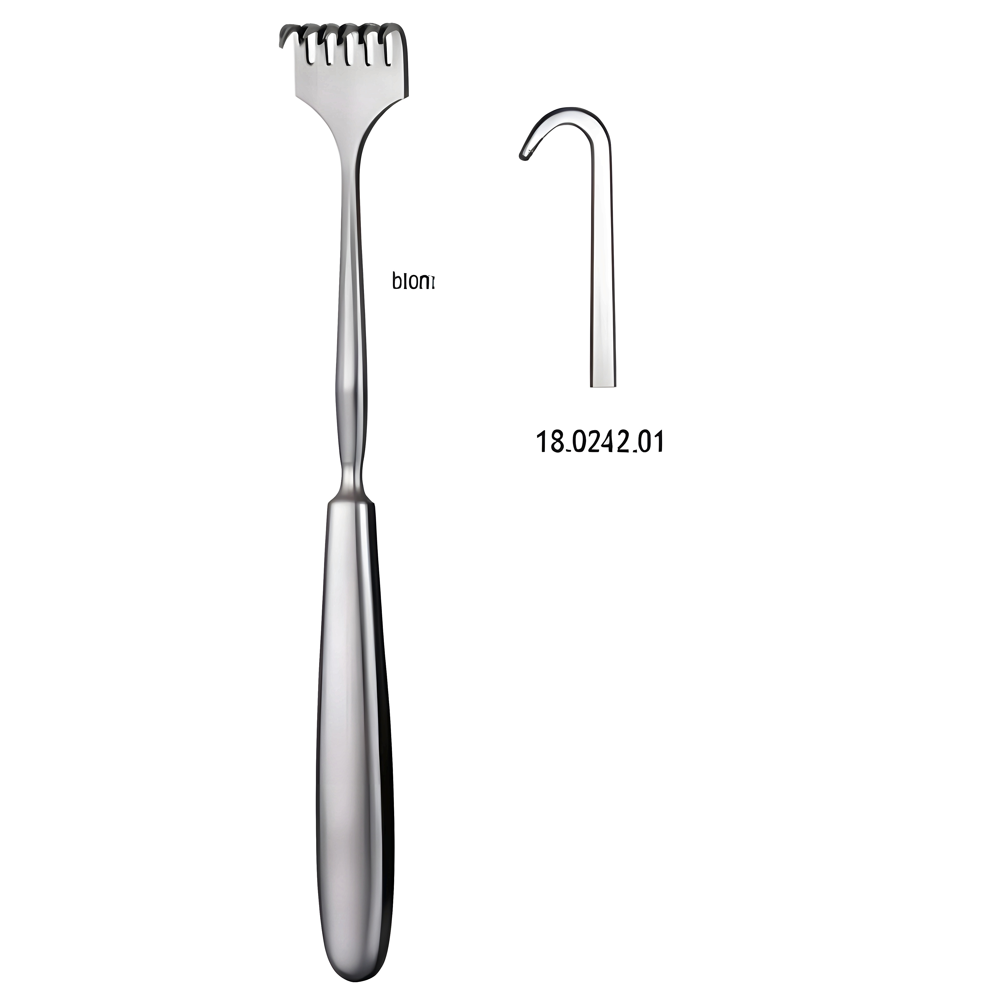 Volkmann Retractor 1.prong blunt 23cm