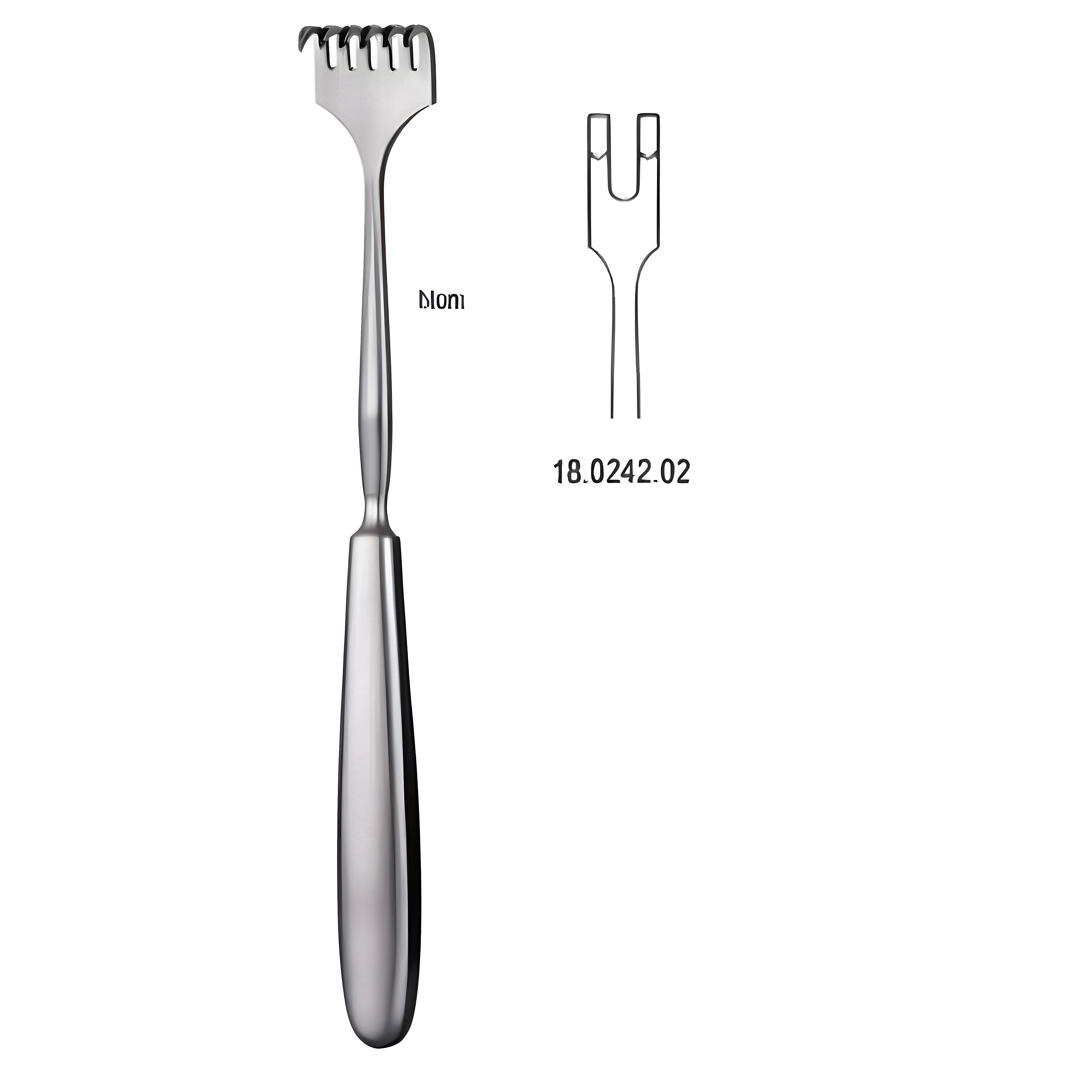 Volkmann Retractor 2.prong blunt 23cm