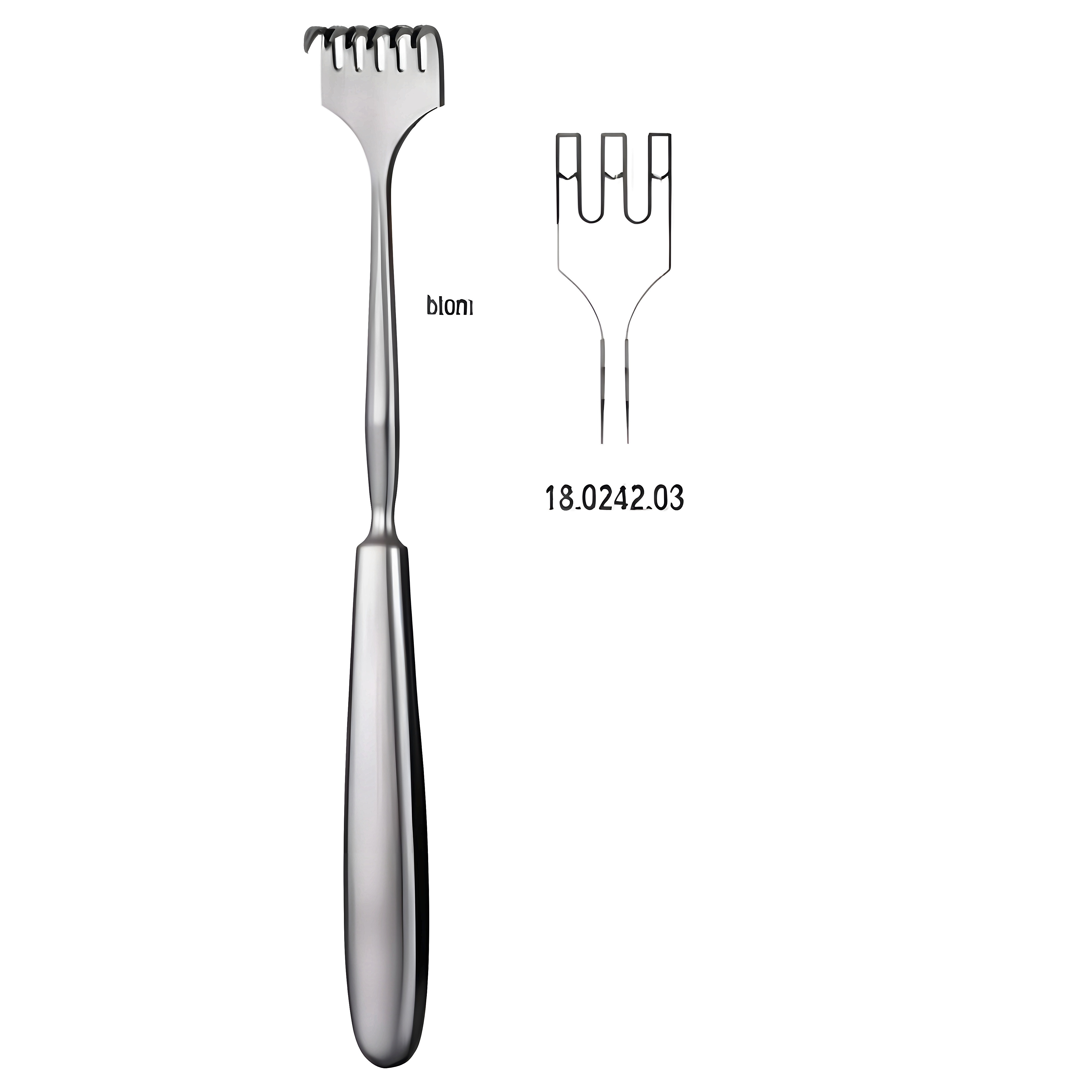 Volkmann Retractor 3.prong blunt 23cm