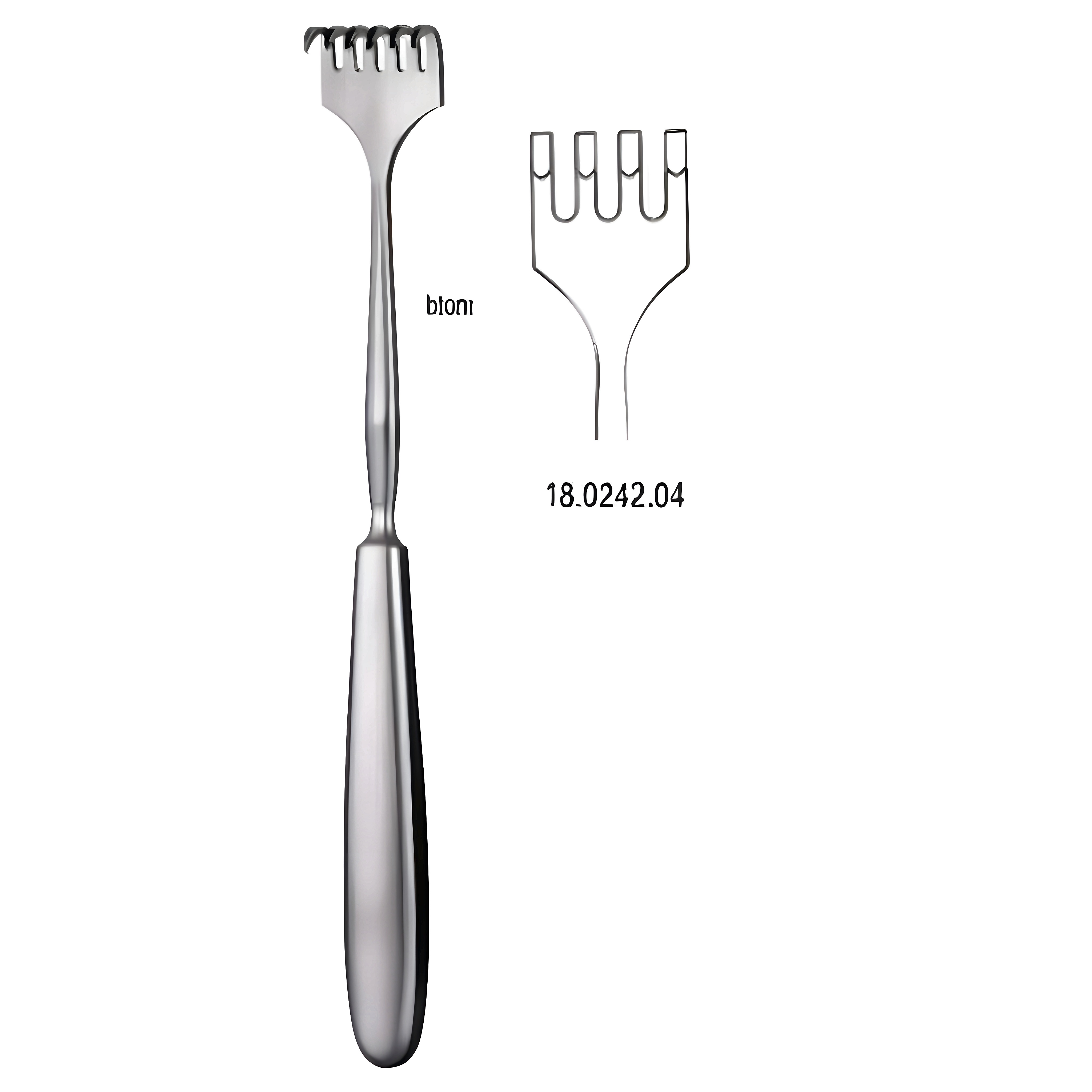Volkmann Retractor 4.prong blunt 23cm