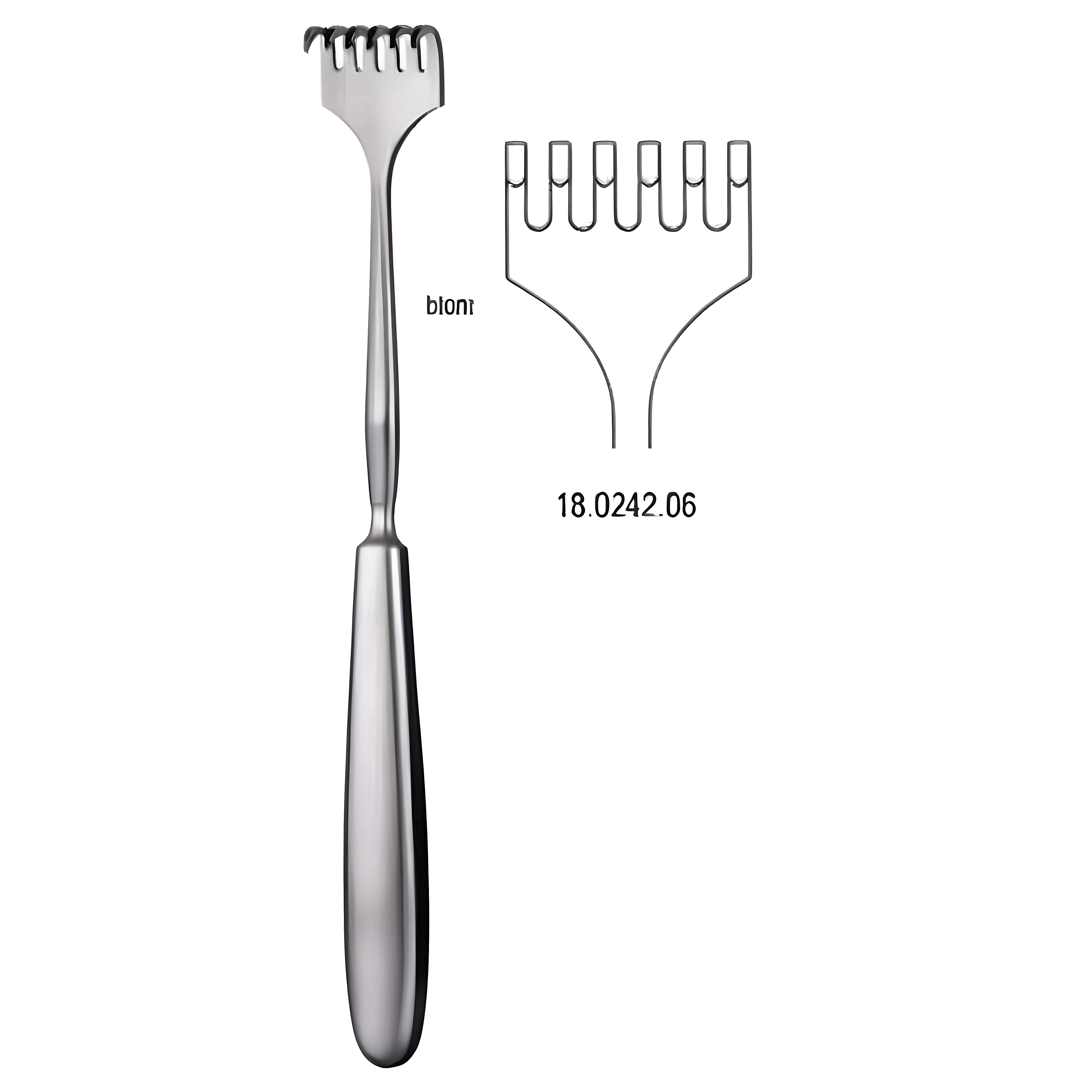 Volkmann Retractor 6.prong blunt 23cm