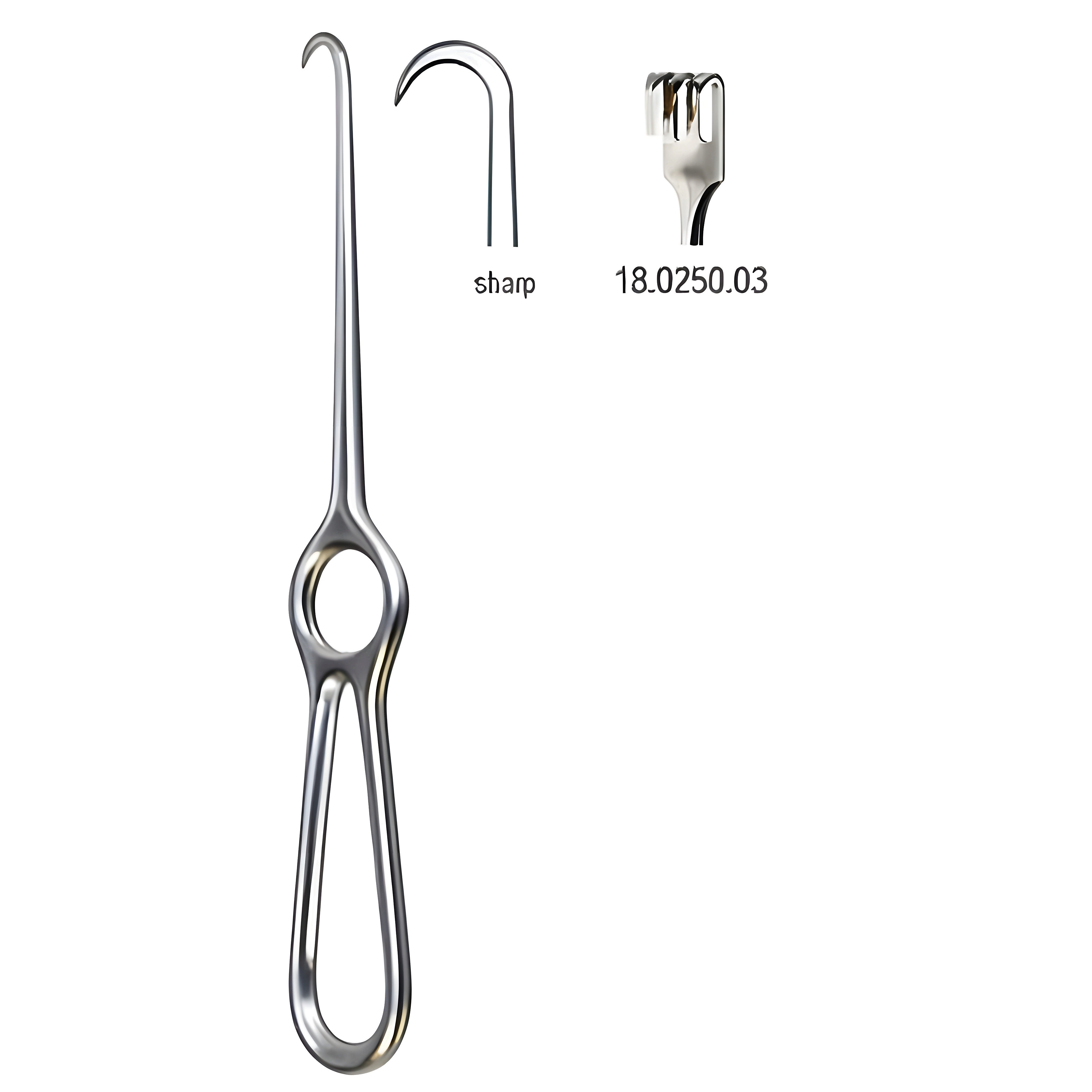 Volkmann Retractor sharp 3pr. 21.5cm