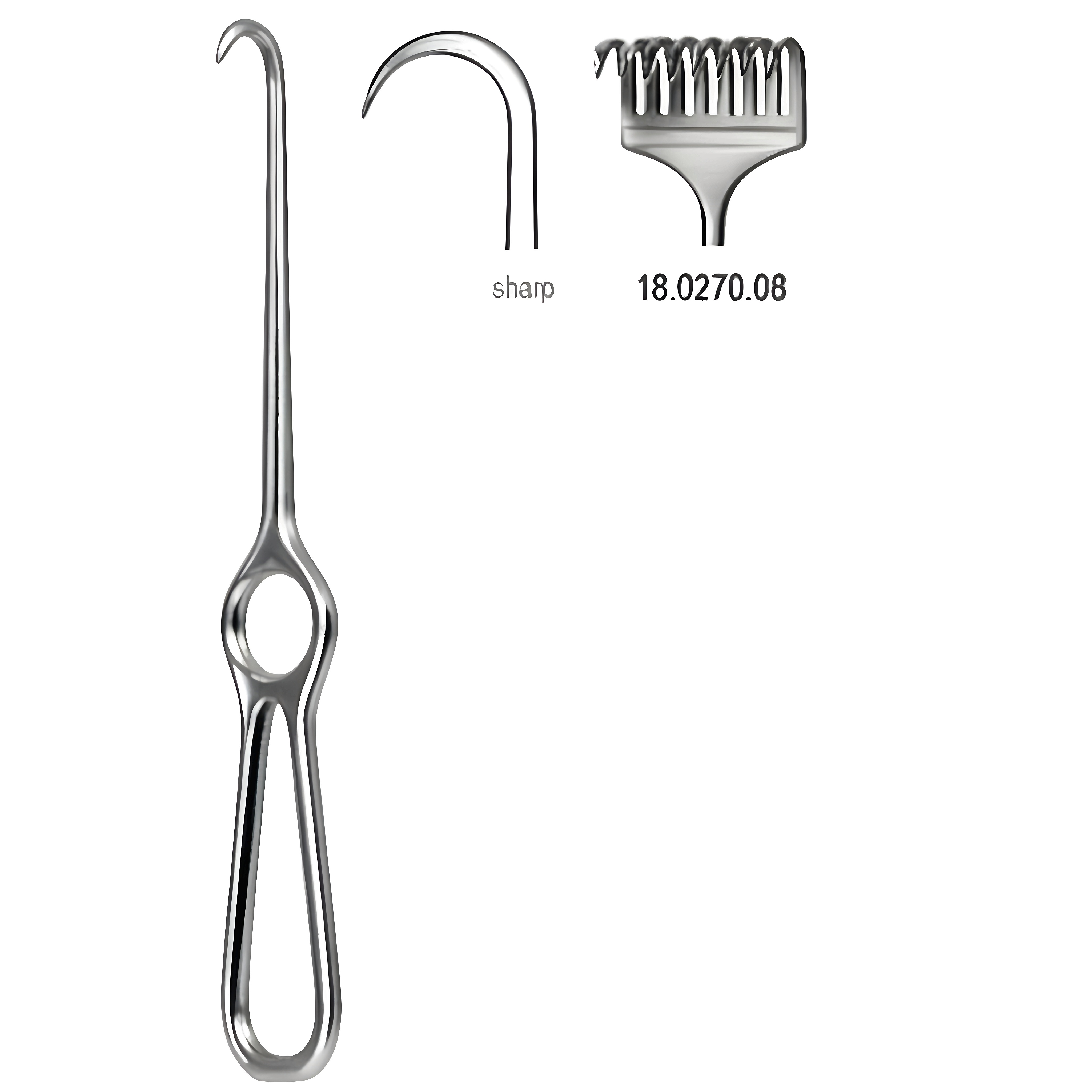 Kocher Retractor 8pr. sharp 22cm