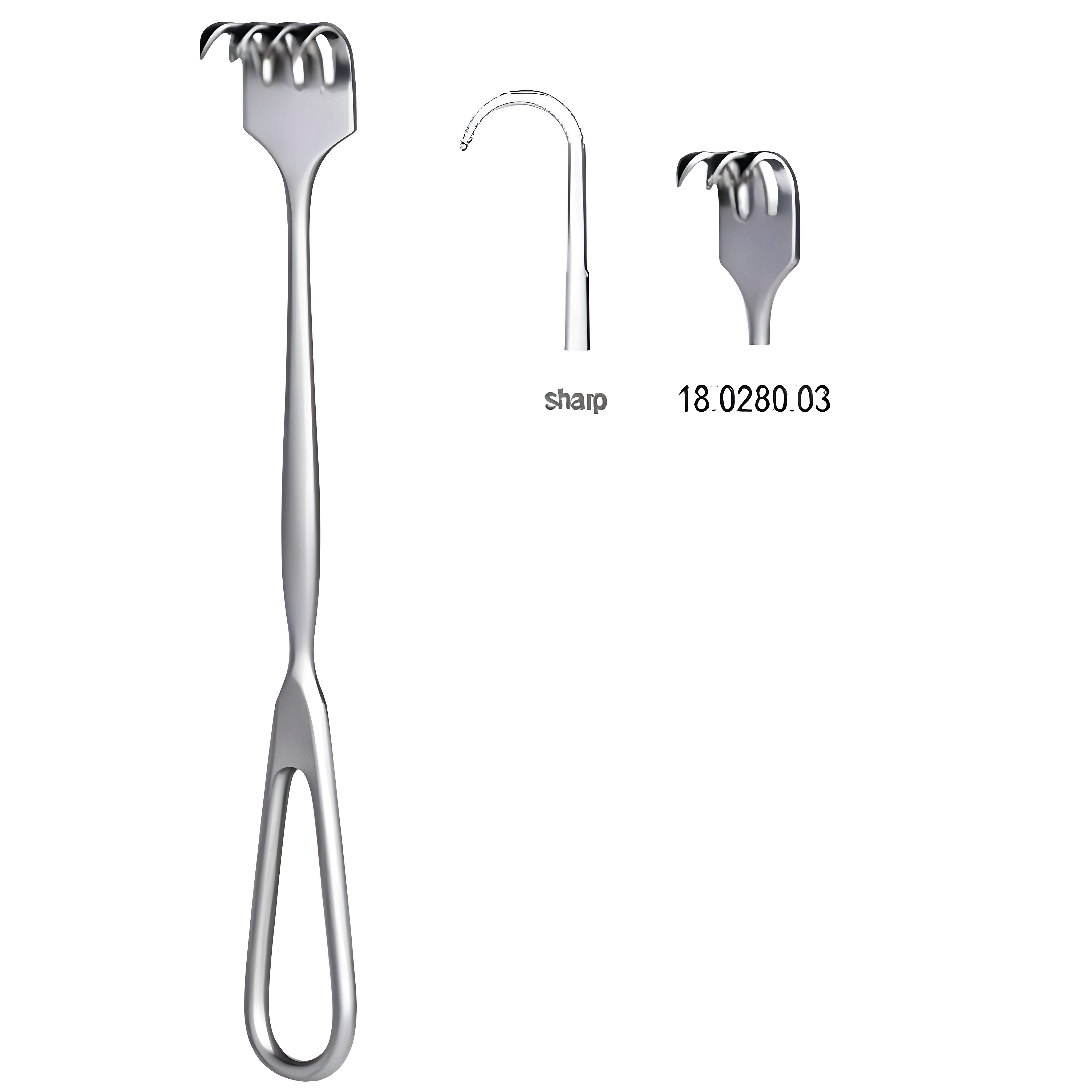Volkmann Retractor 3pr. sharp 22cm