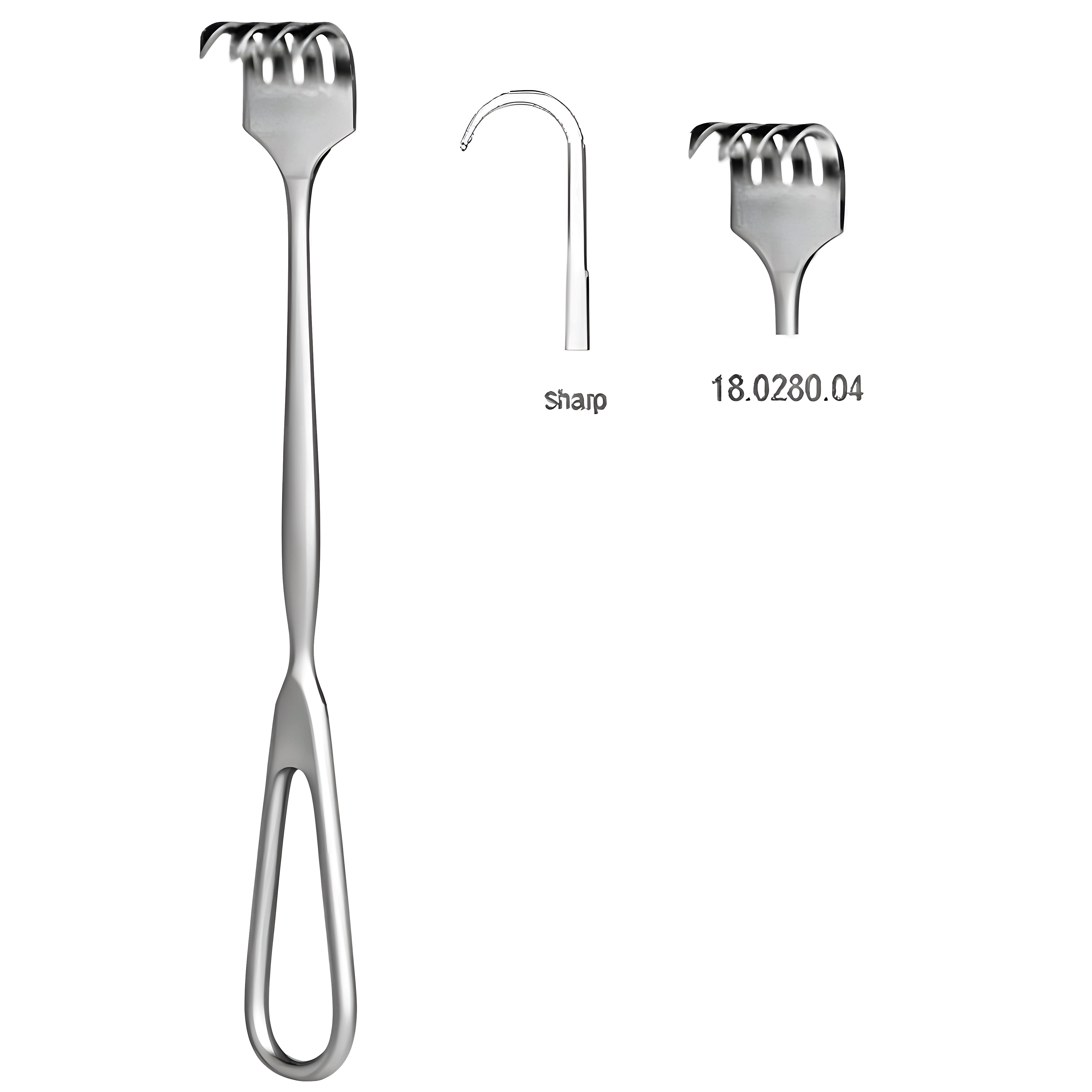 Volkmann Retractor 4pr. sharp 22cm