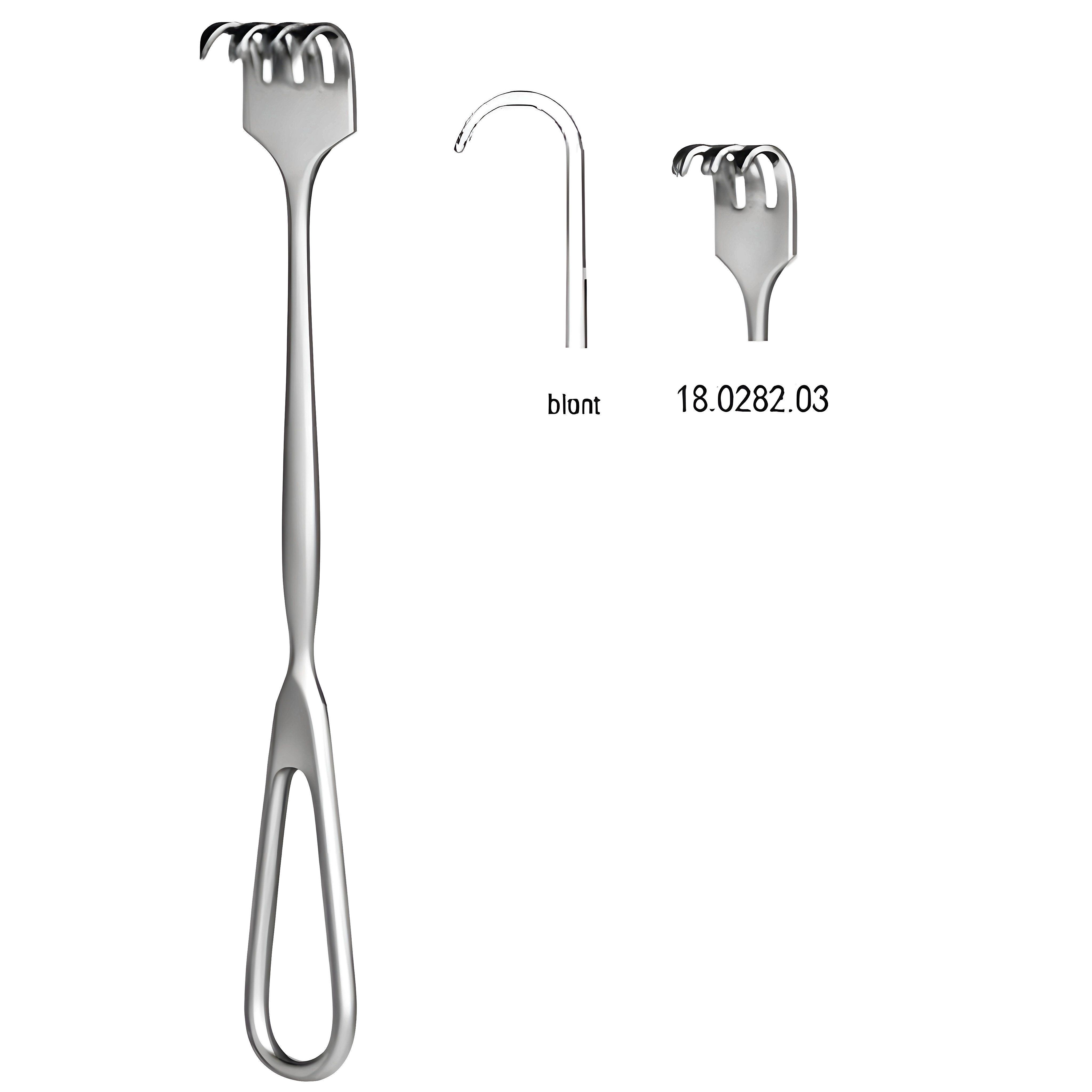 Volkmann Retractor 3pr. blunt 22cm