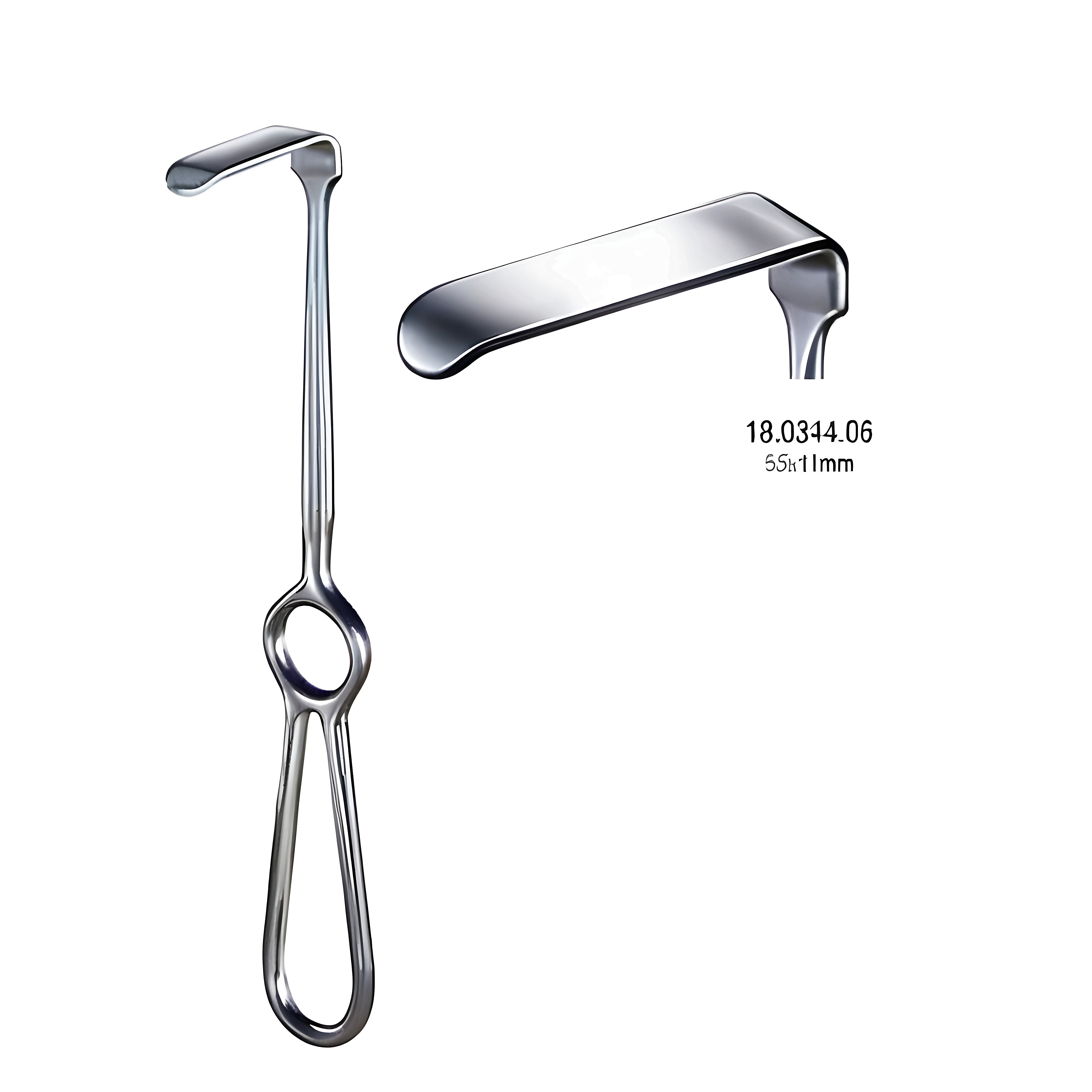 Kocher Langenbeck Retractor 55x11mm, 21.5cm