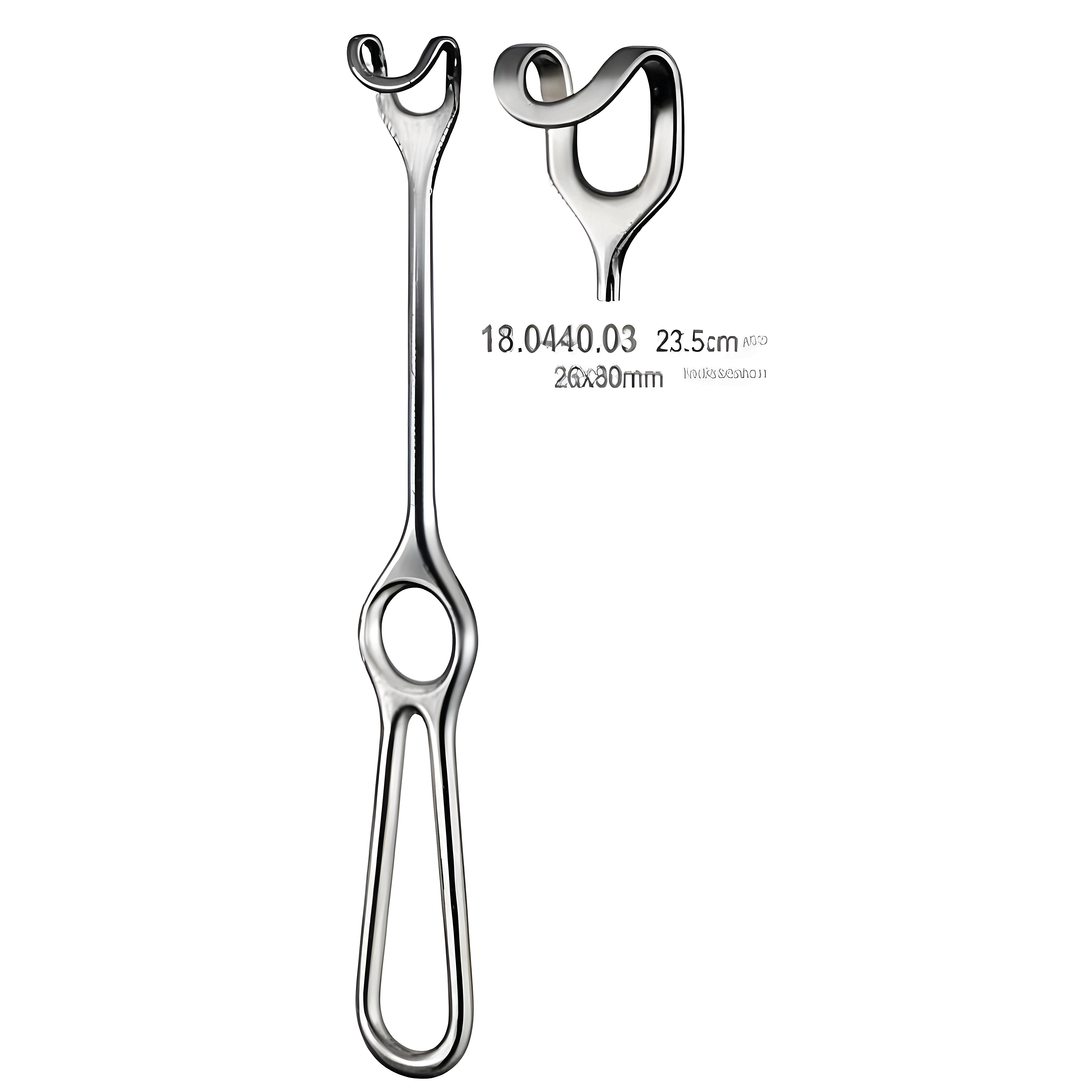 Middeldorpf Retractor 26x30mm, 23.5cm
