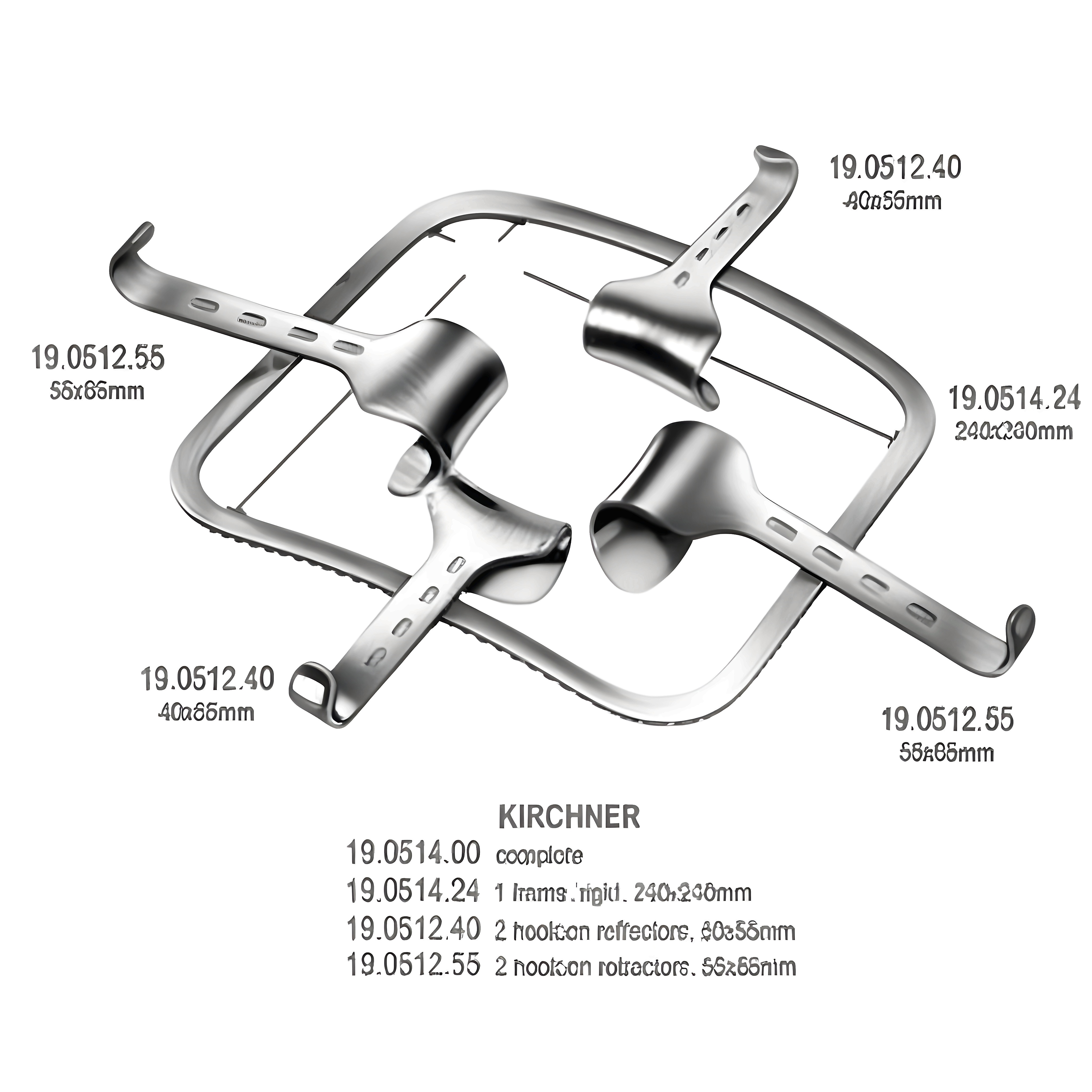 Kirschner Retractor Square complete 240x240mm