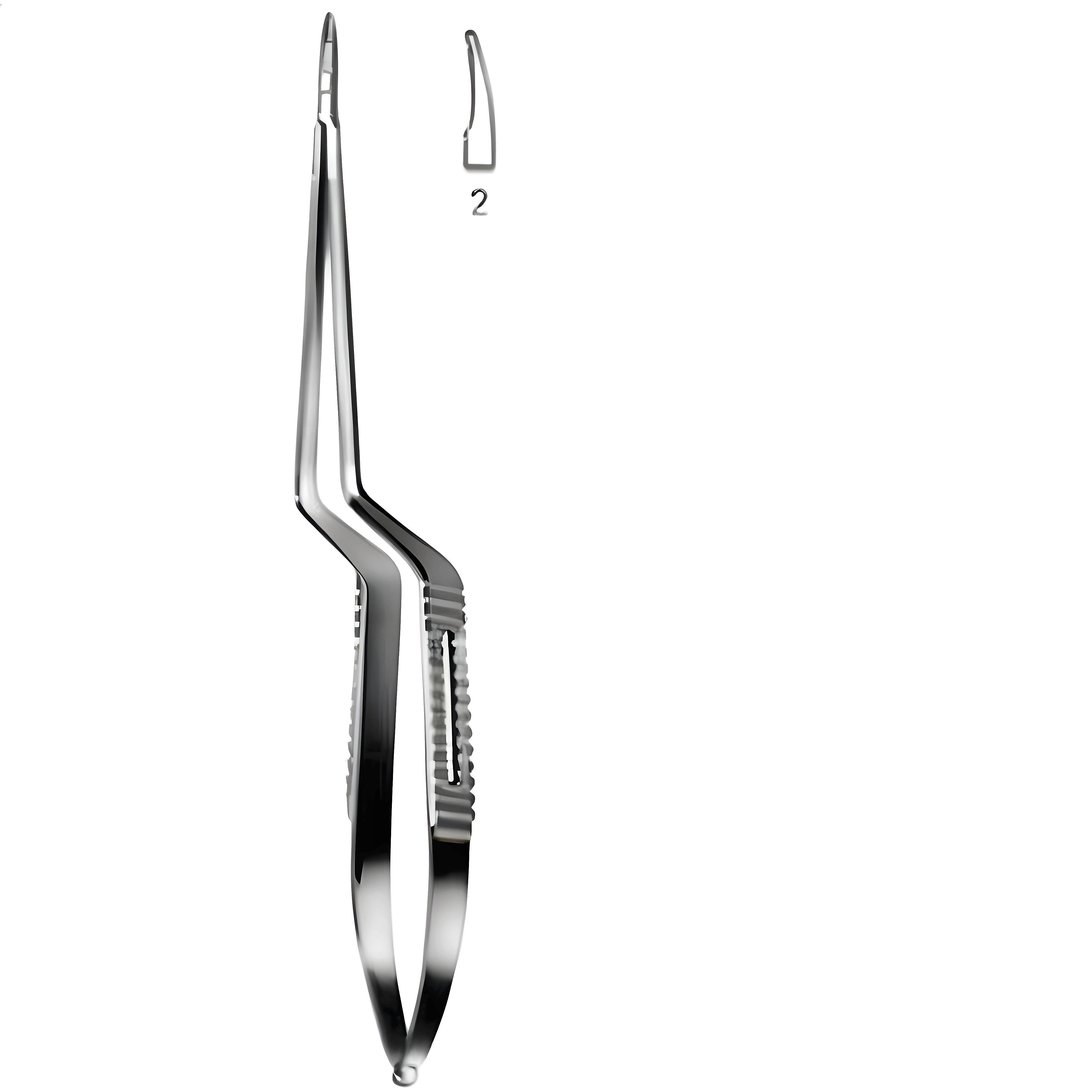 Micro Needle Holder cvd smooth bent shaft 23cm