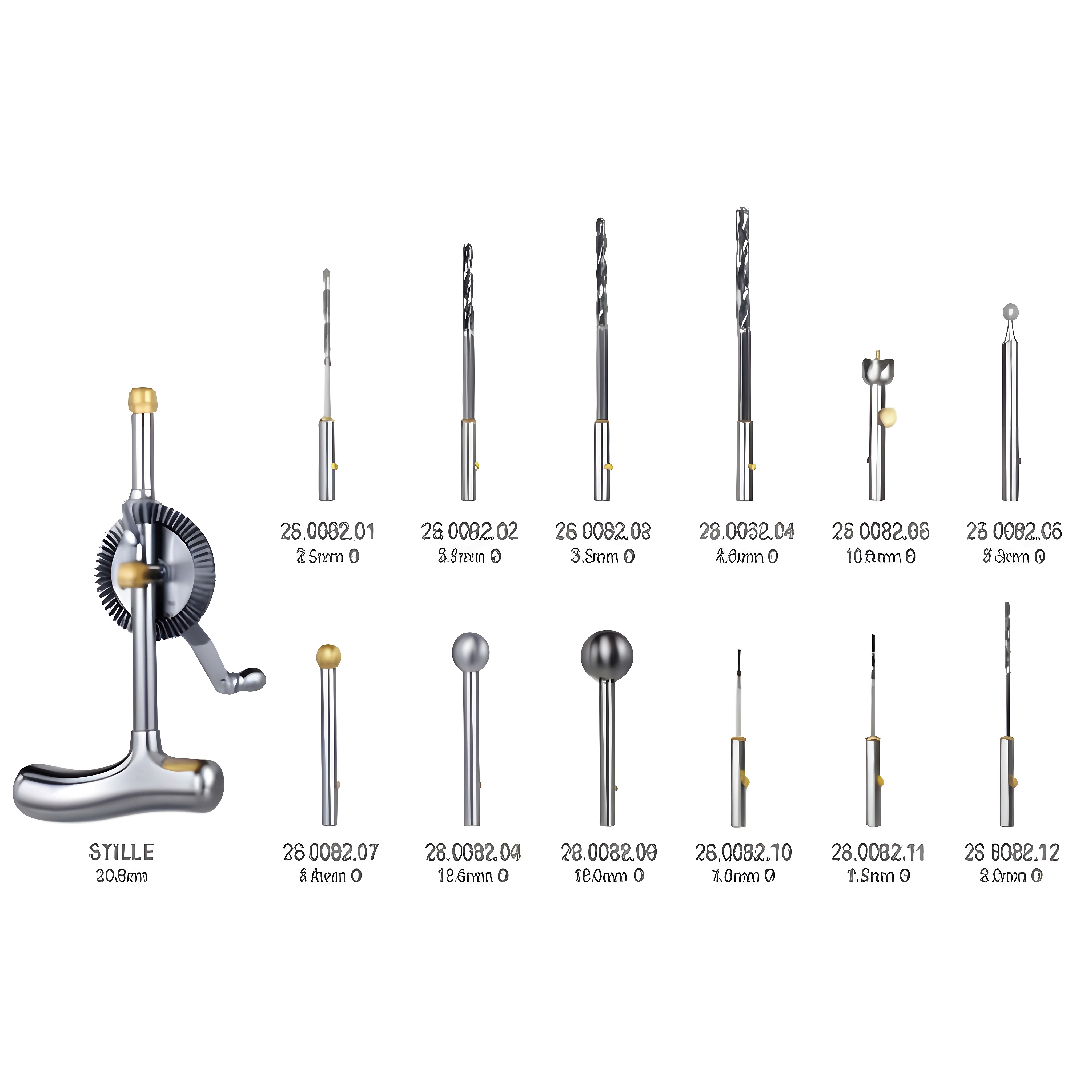 Stille Bone Hand Drill 20cm comp. w/drills