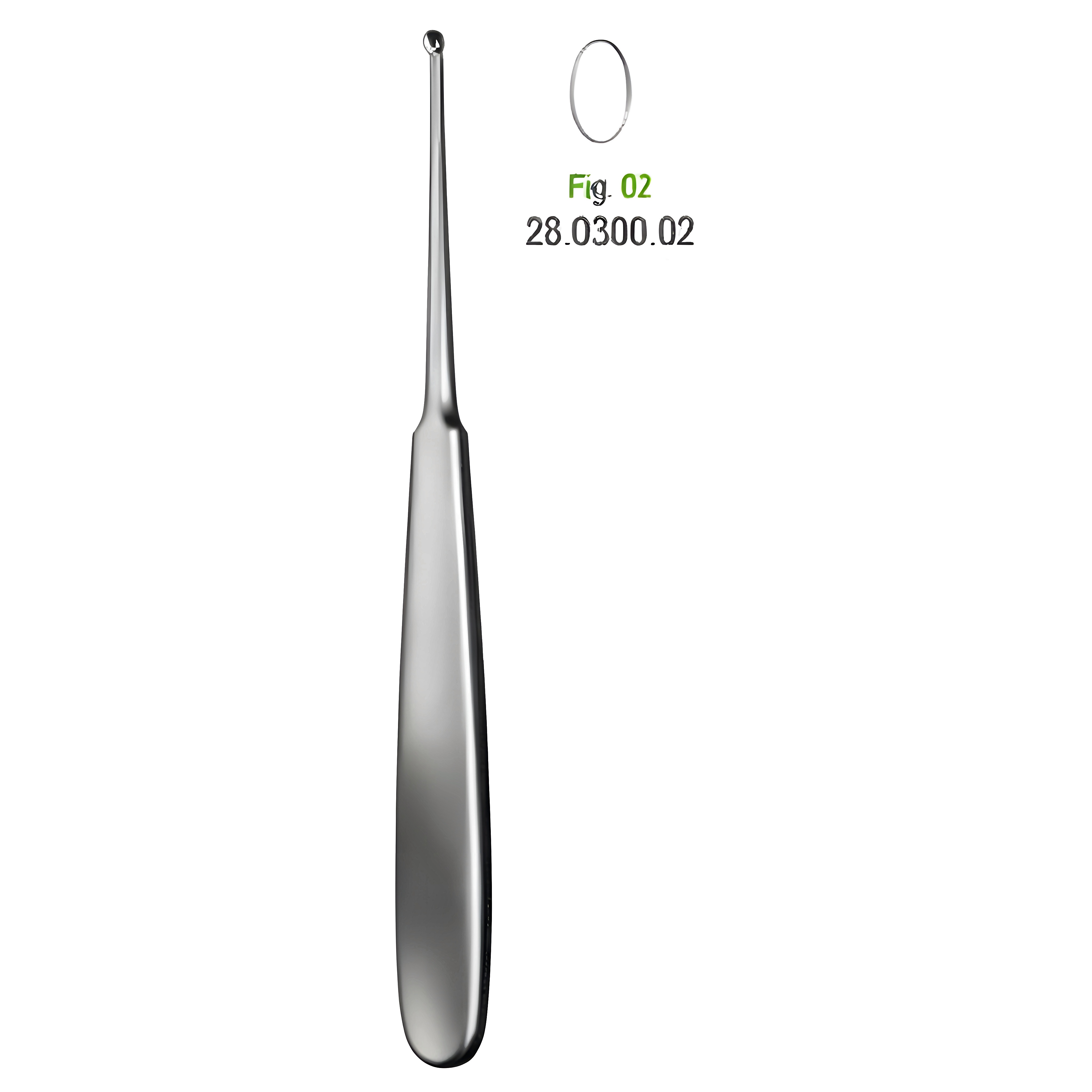 Williger Bone Curette oval 17.5cm Fig.2