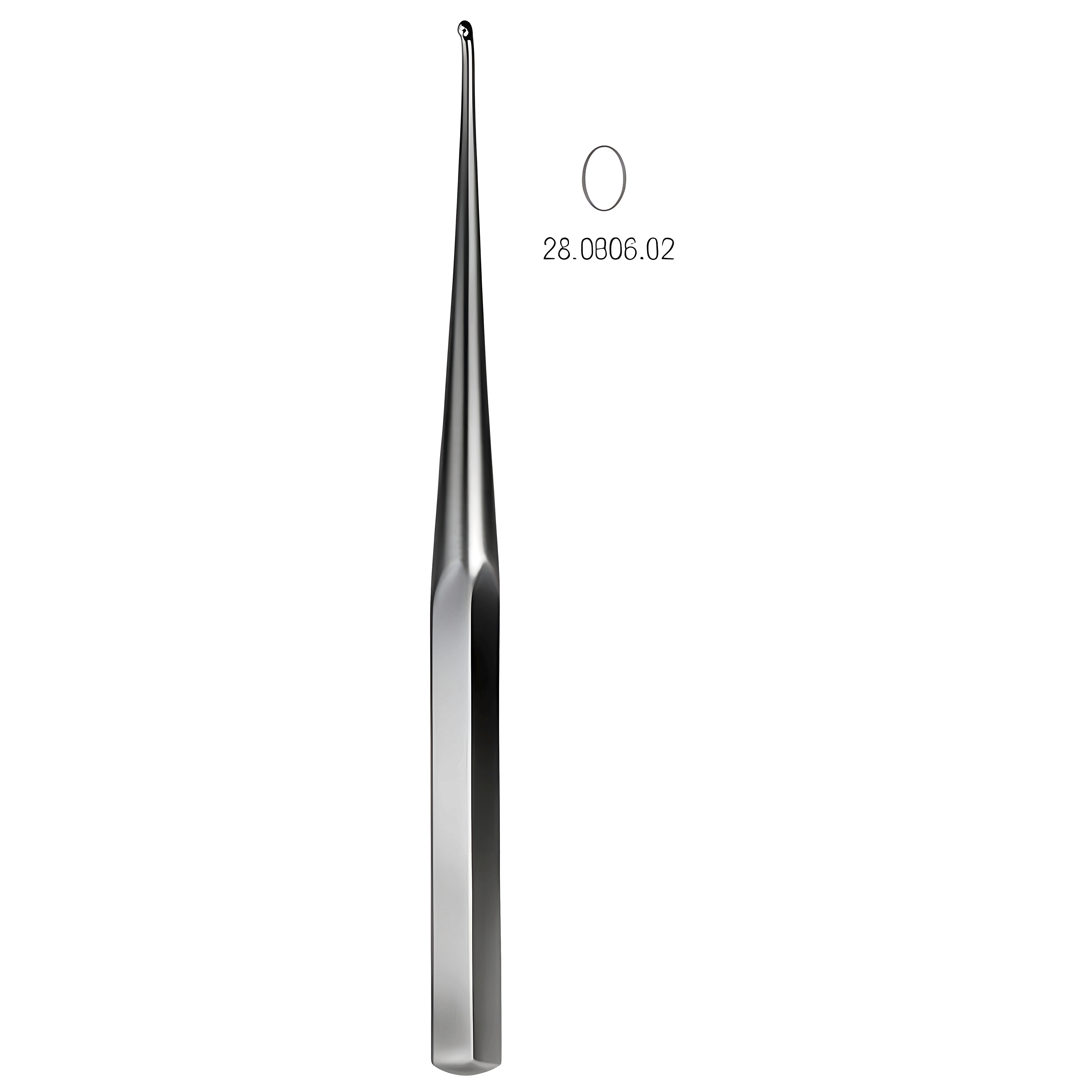Bruns Bone Curette s/handle 23cm, Fig.2
