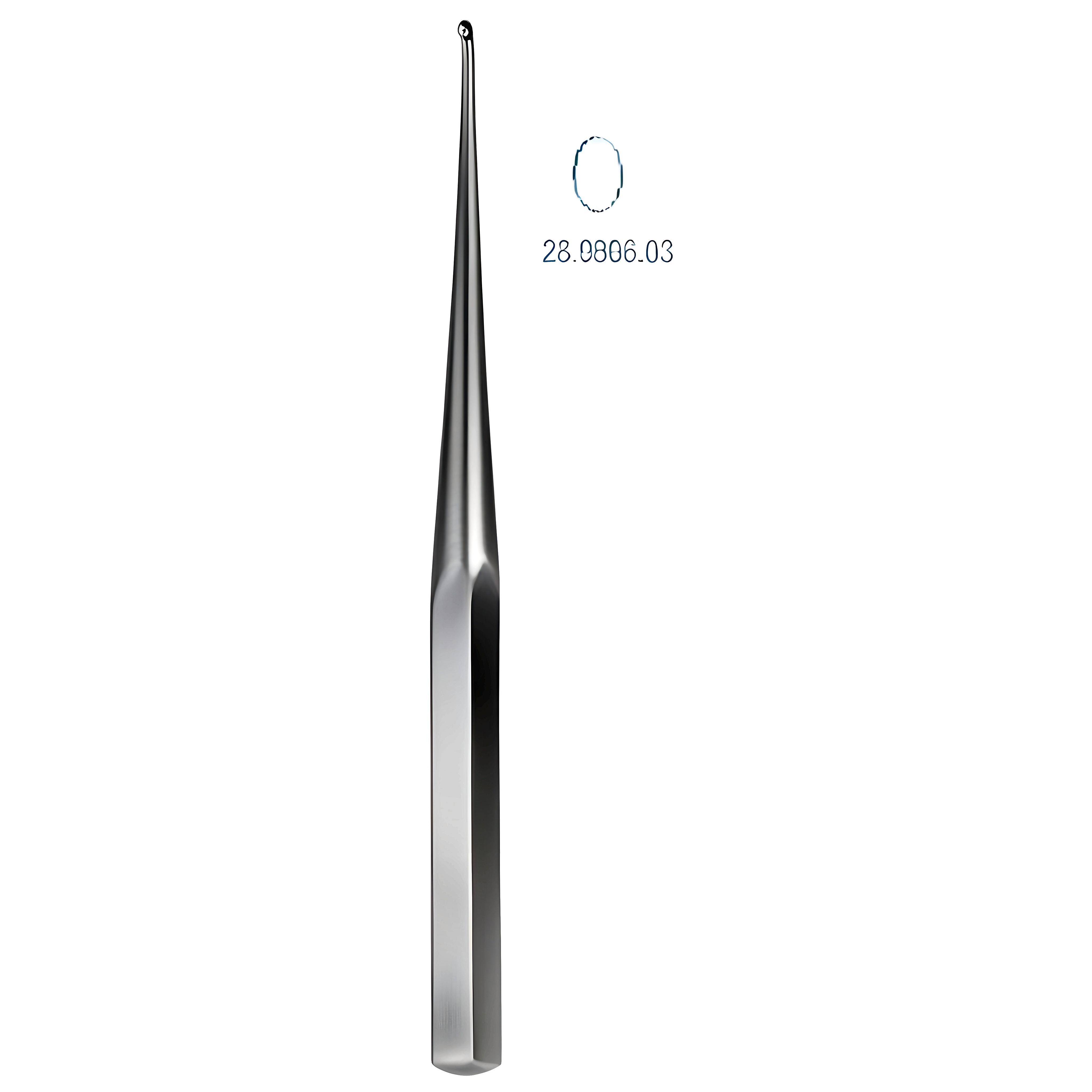 Bruns Bone Curette s/handle 23cm, Fig.3