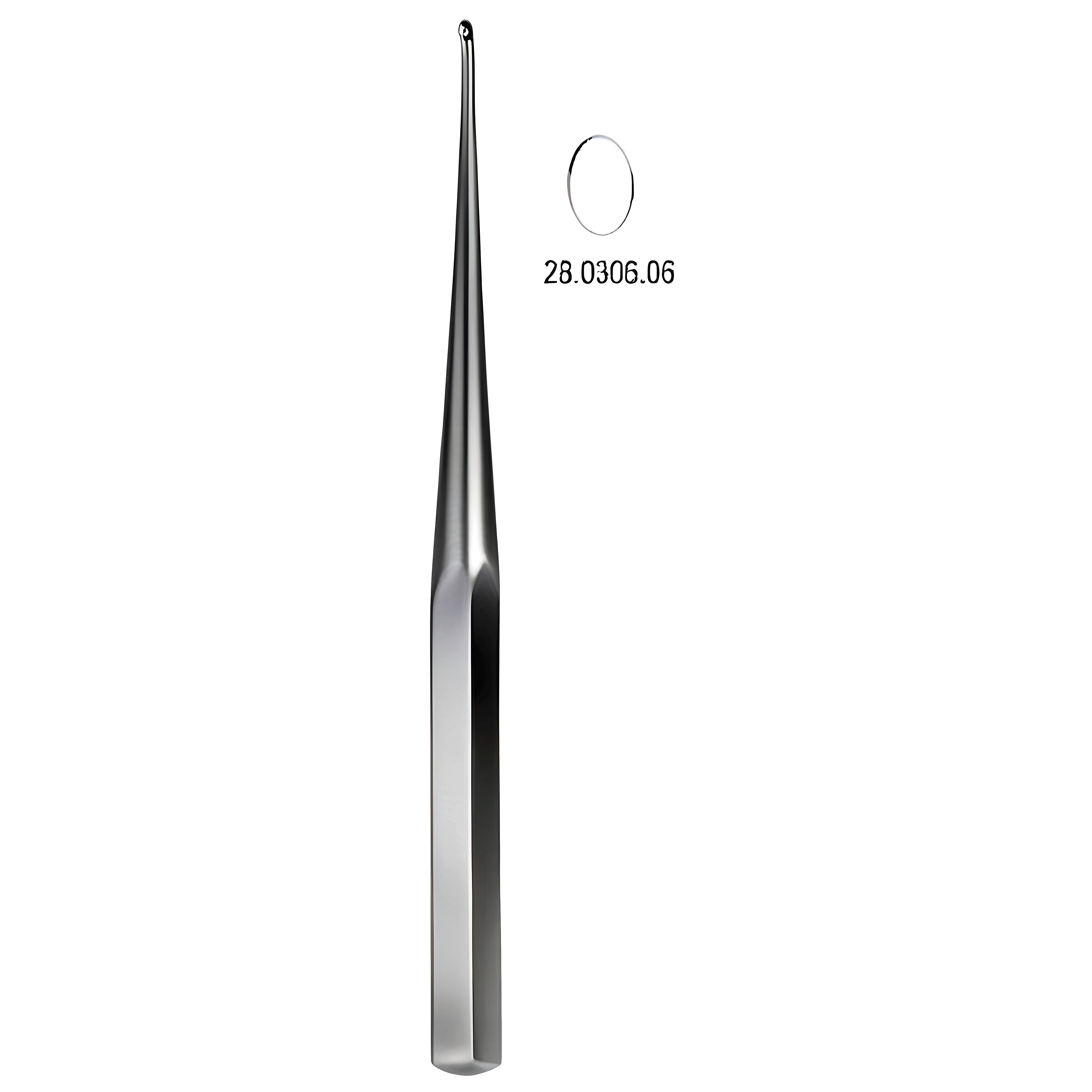 Bruns Bone Curette s/handle 23cm, Fig.6