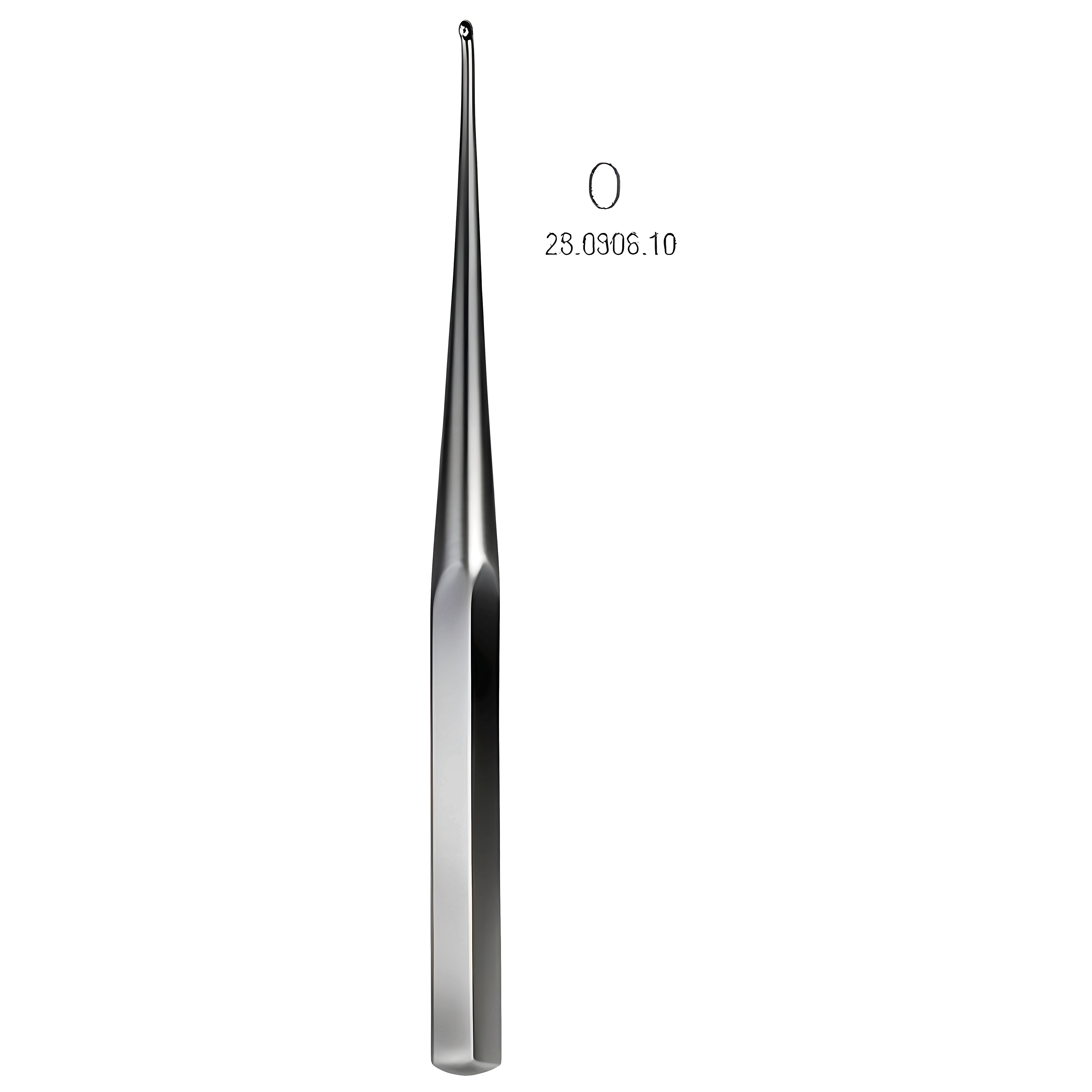 Bruns Bone Curette s/handle 23cm, Fig.0