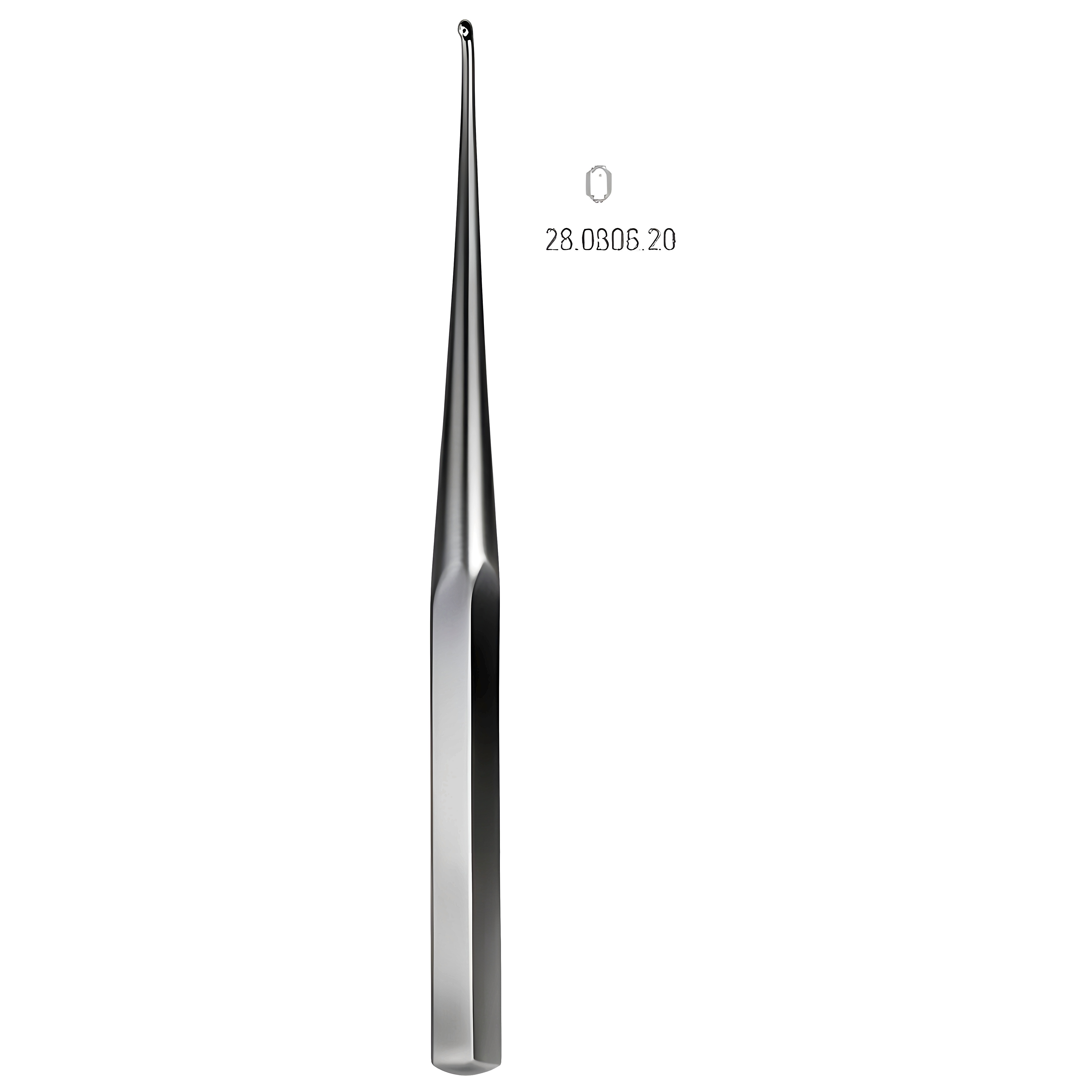 Bruns Bone Curette s/handle 23cm, Fig.00