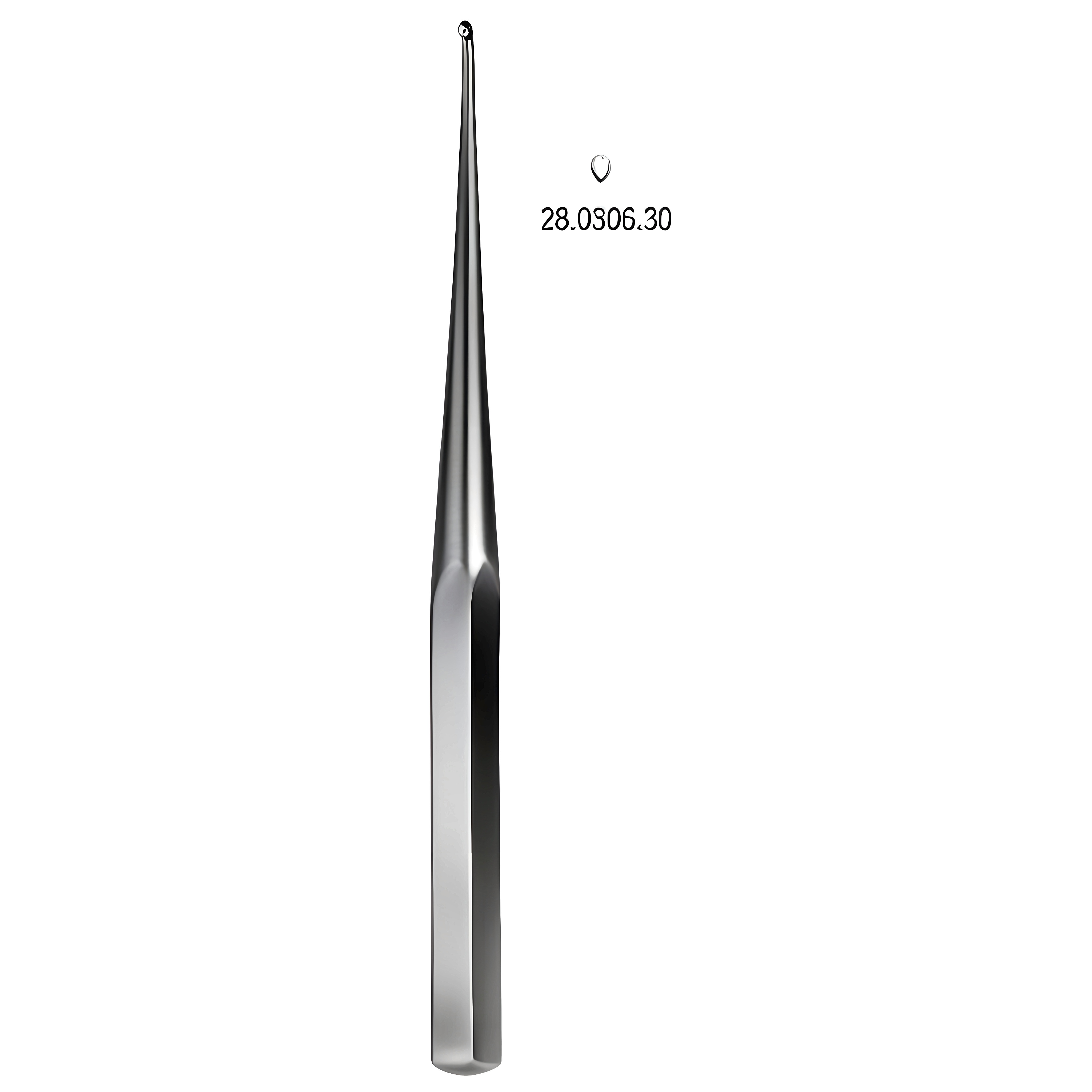 Bruns Bone Curette s/handle 23cm, Fig.000
