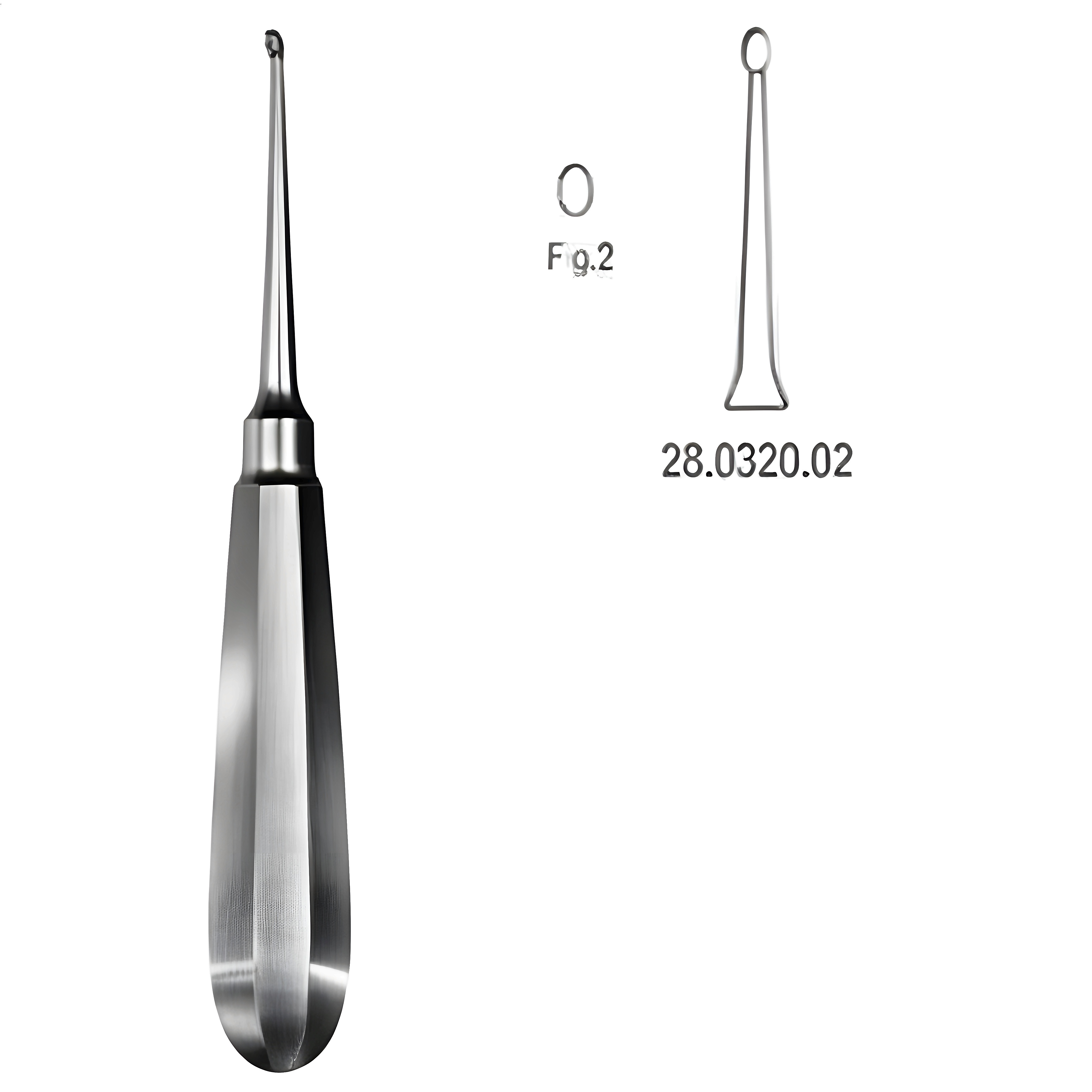 USA Model Bone Curette str 16cm Fig.2