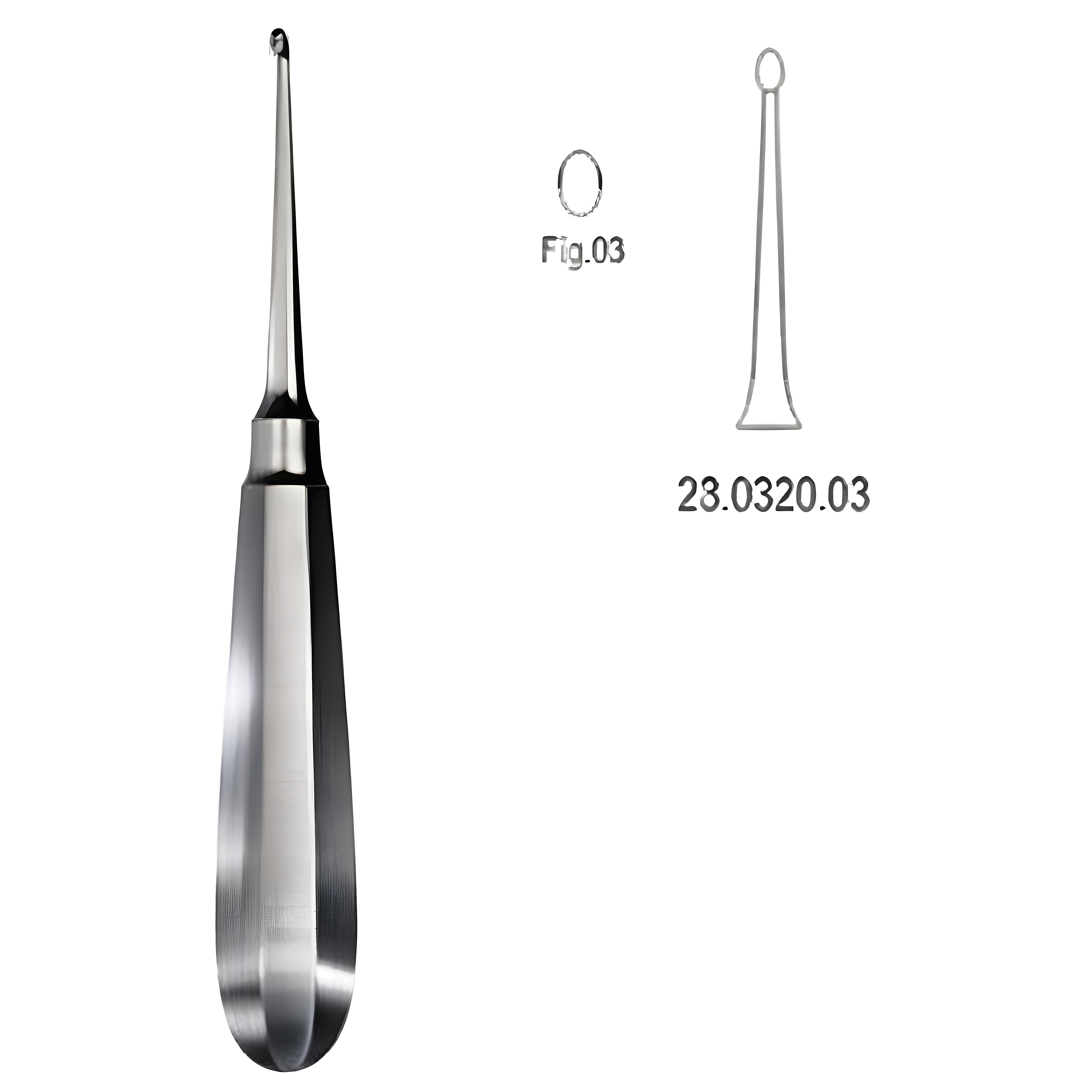 USA Model Bone Curette str 16cm Fig.3