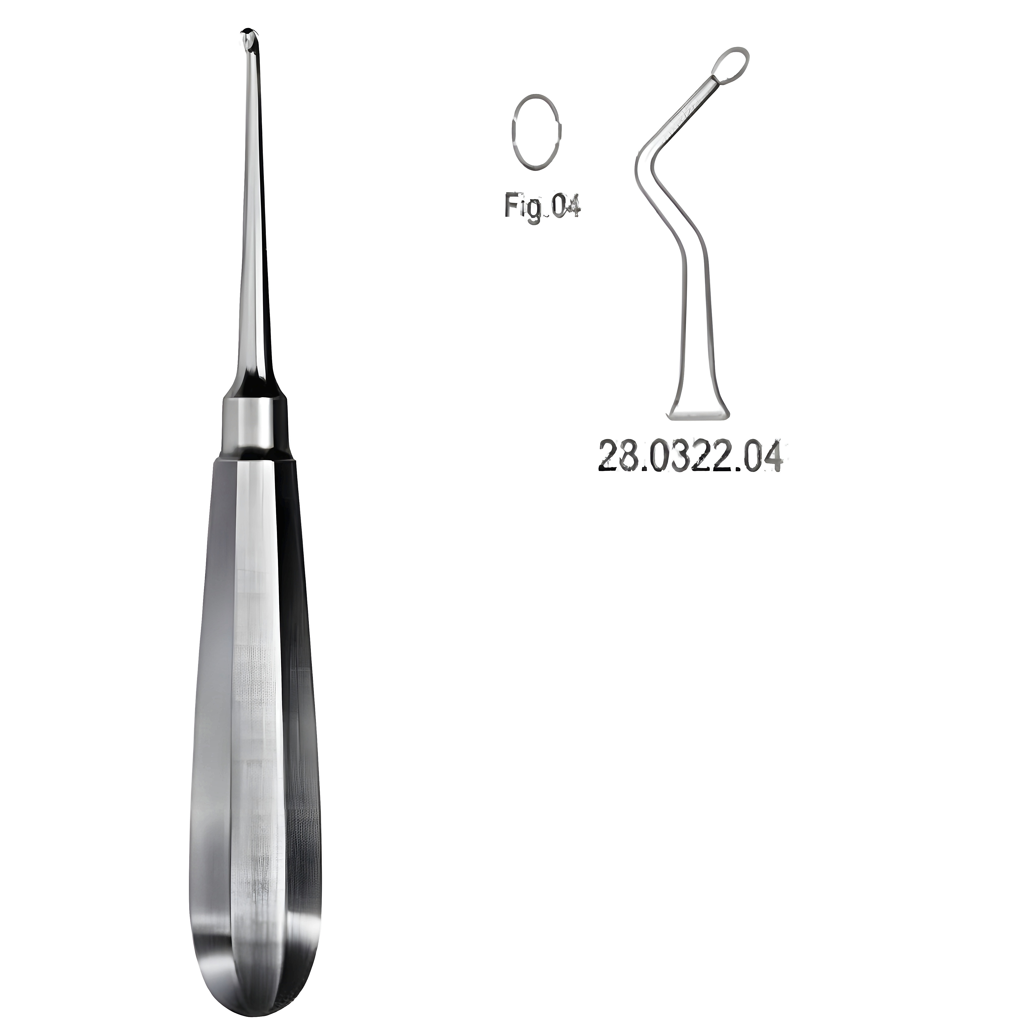 USA Model Bone Curette left 16cm Fig.4