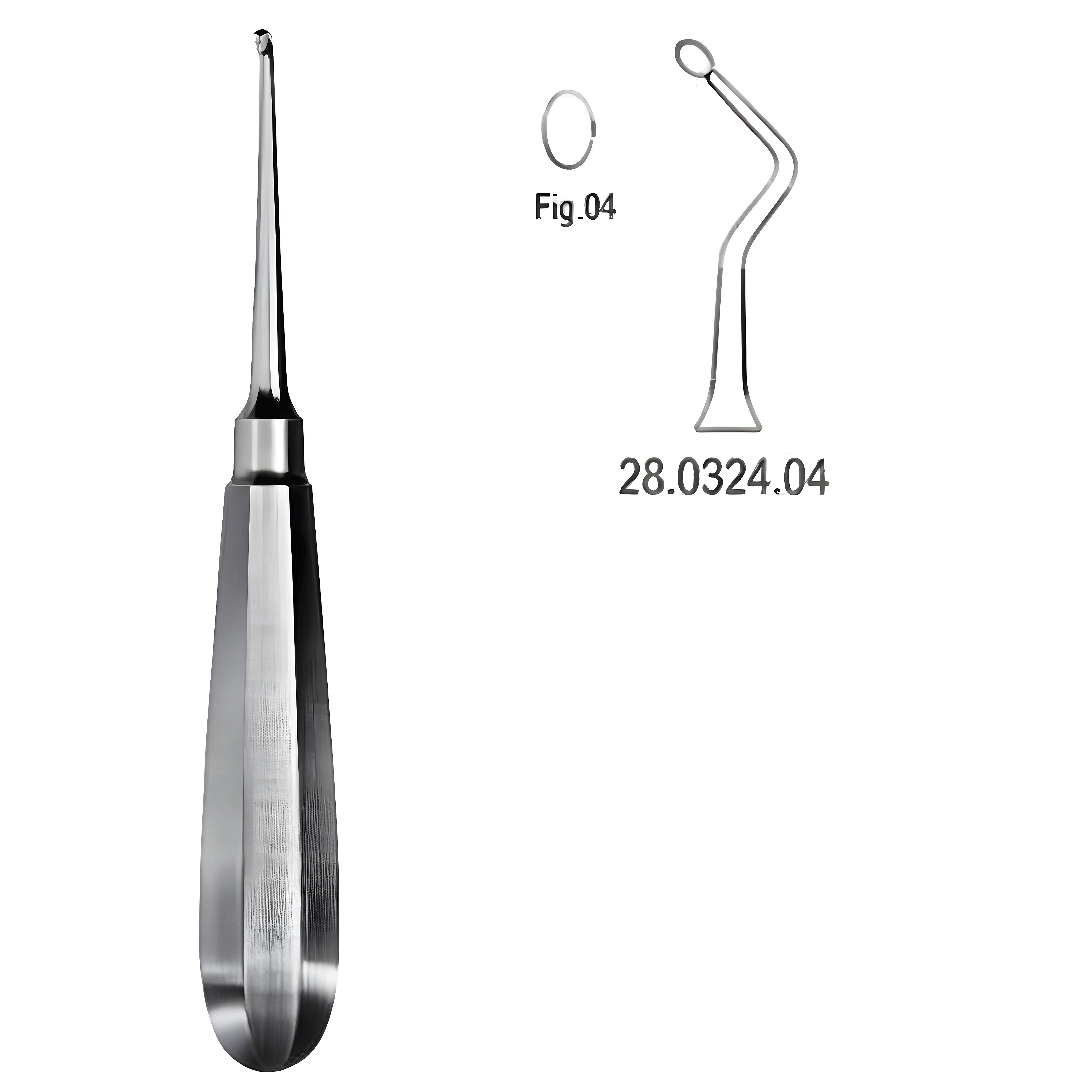 USA Model Bone Curette right 16cm Fig.4