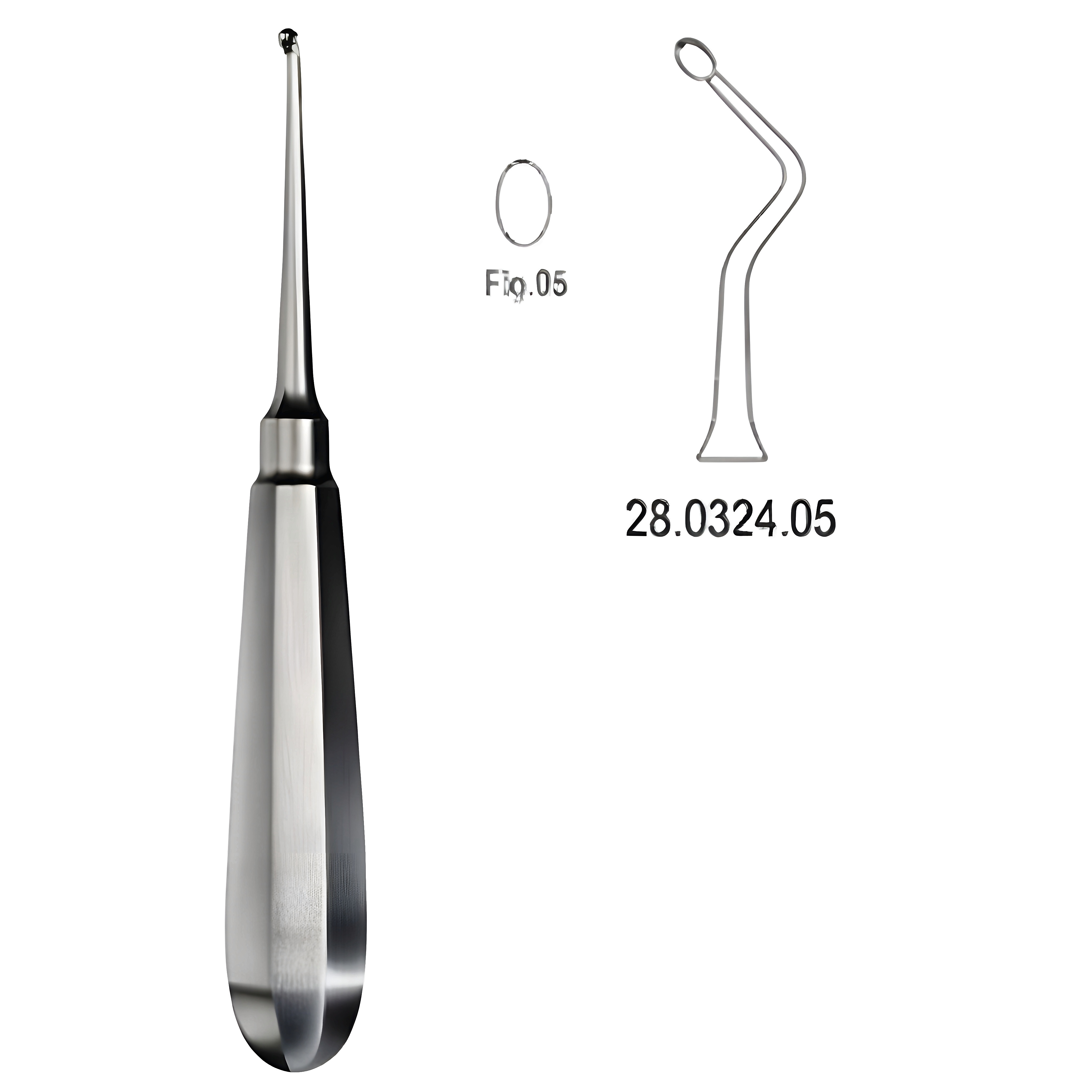 USA Model Bone Curette right 16cm Fig.5