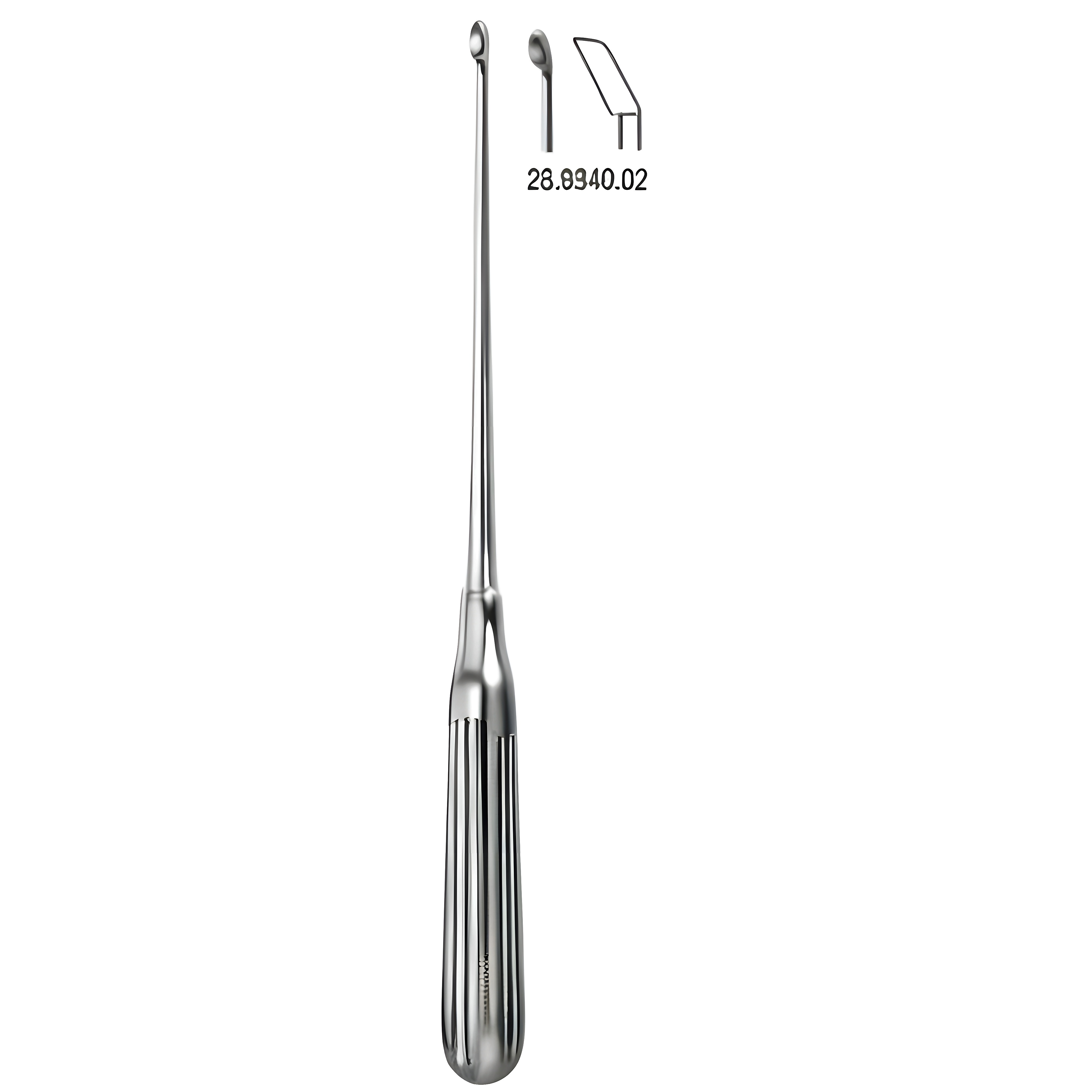 Scoville Bone Curette angled down 4mm, 25cm