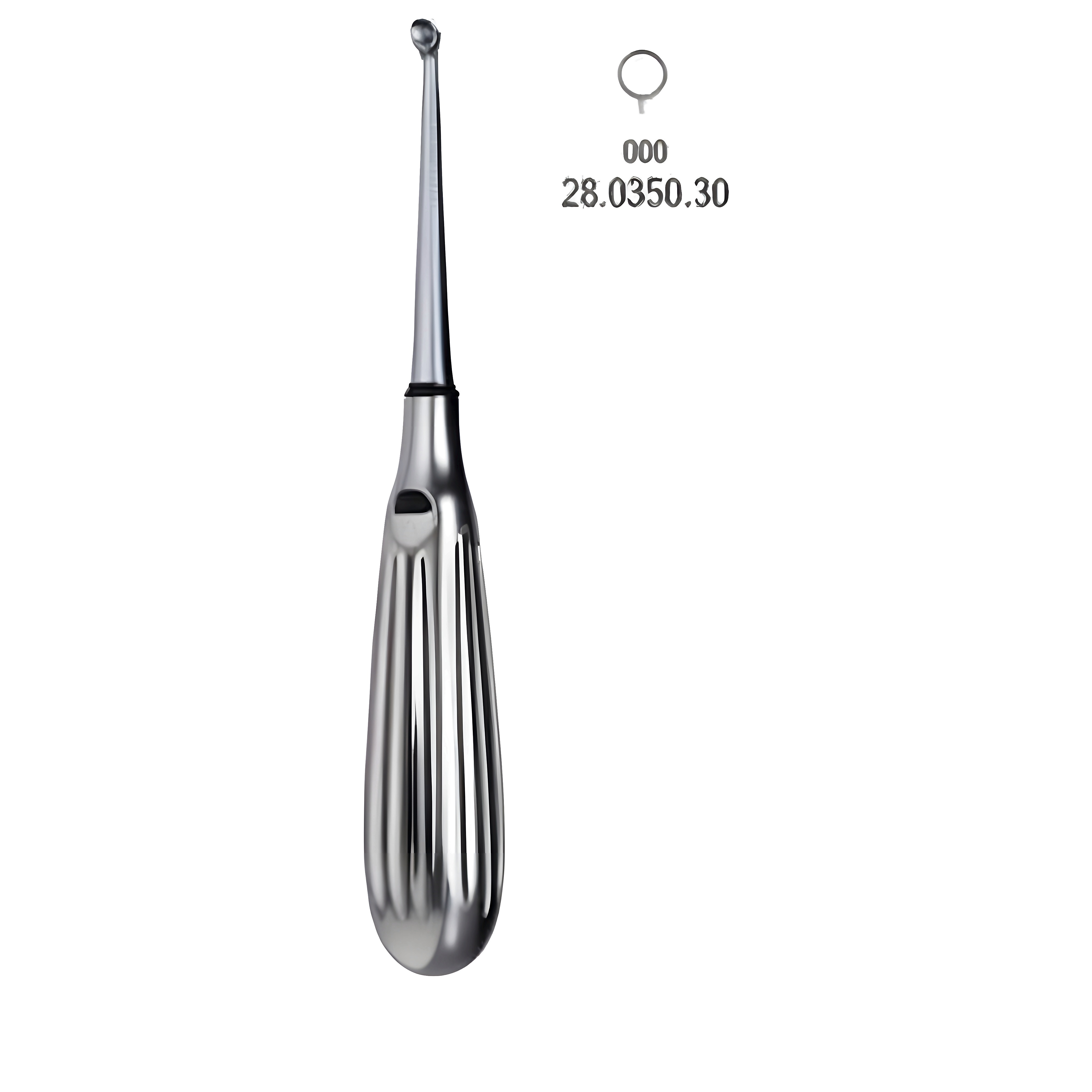Bruns Bone Curette 17cm, Fig.000