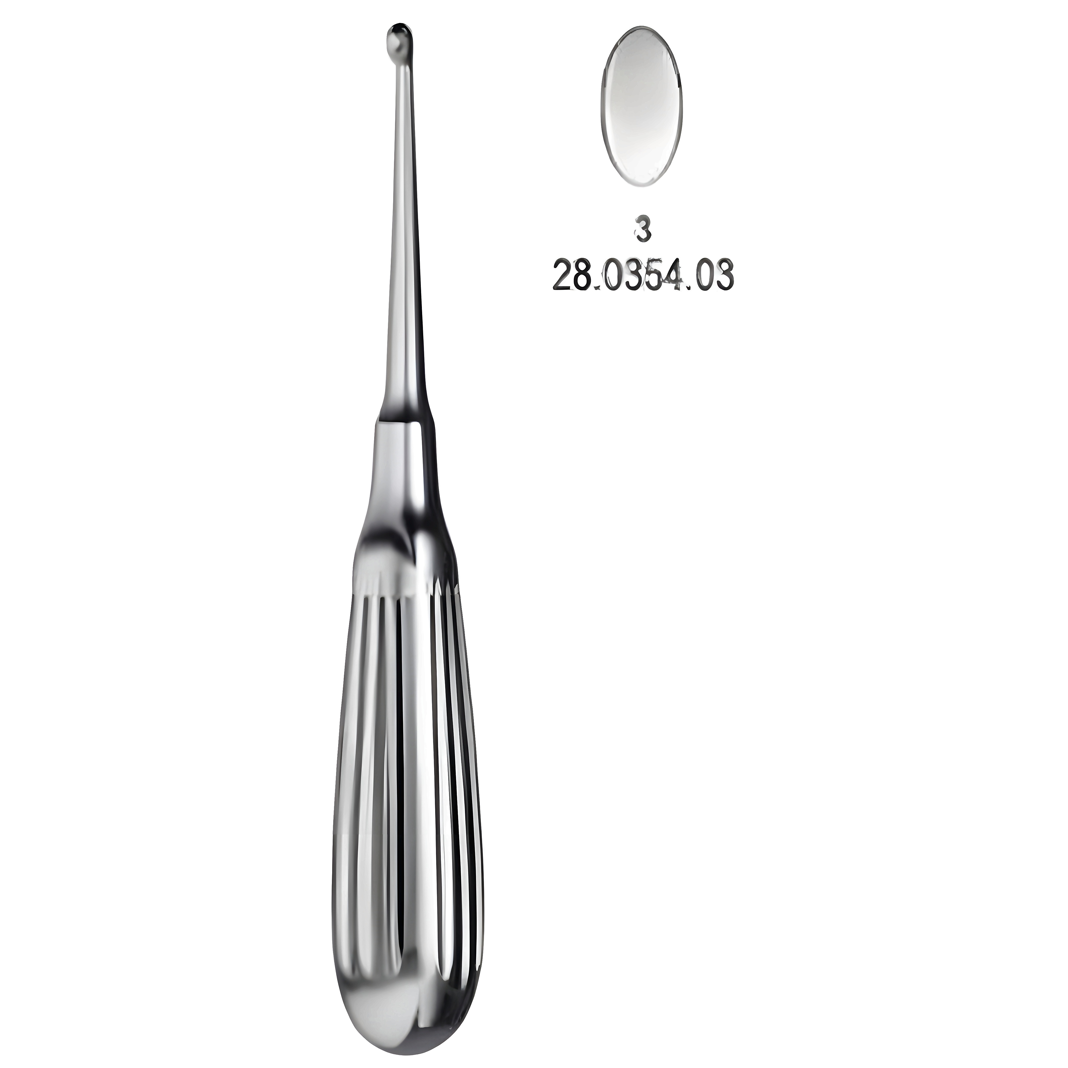 Schede Bone Curette 17cm, Fig.3