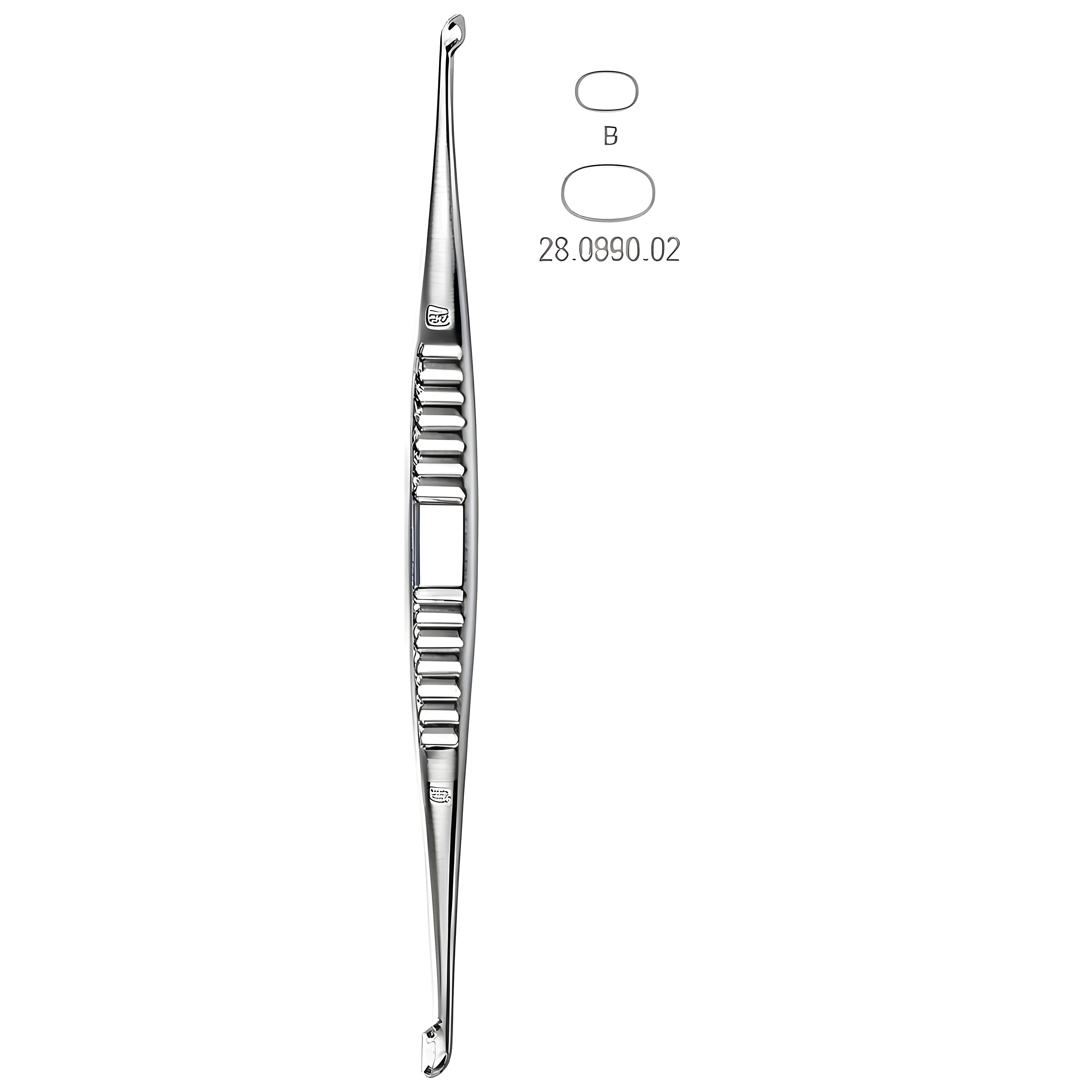 Volkmann Bone Curette D/E Fig.B, 21.5cm