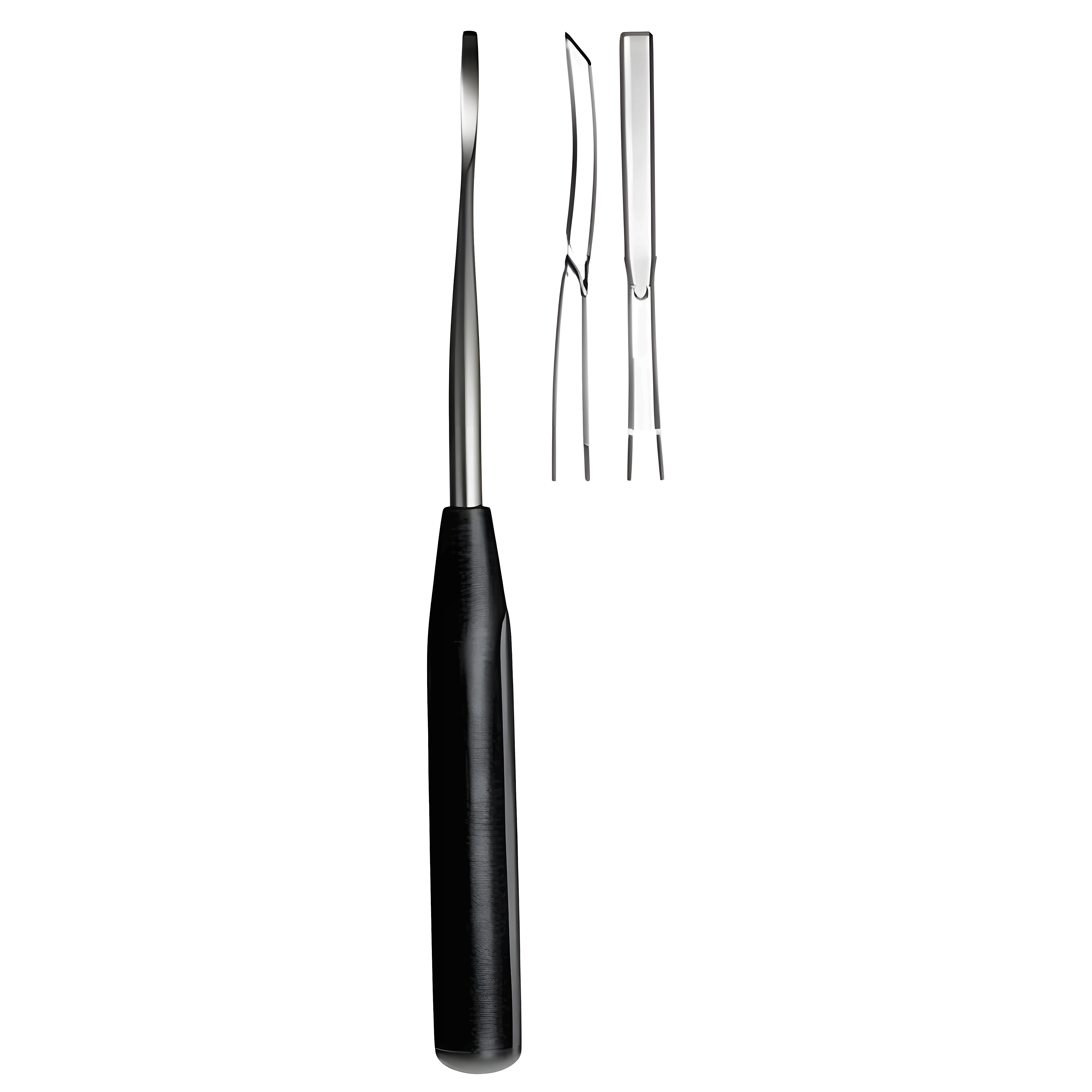Raspatory w/fibre handle cvd S/edge 3mm, 18cm