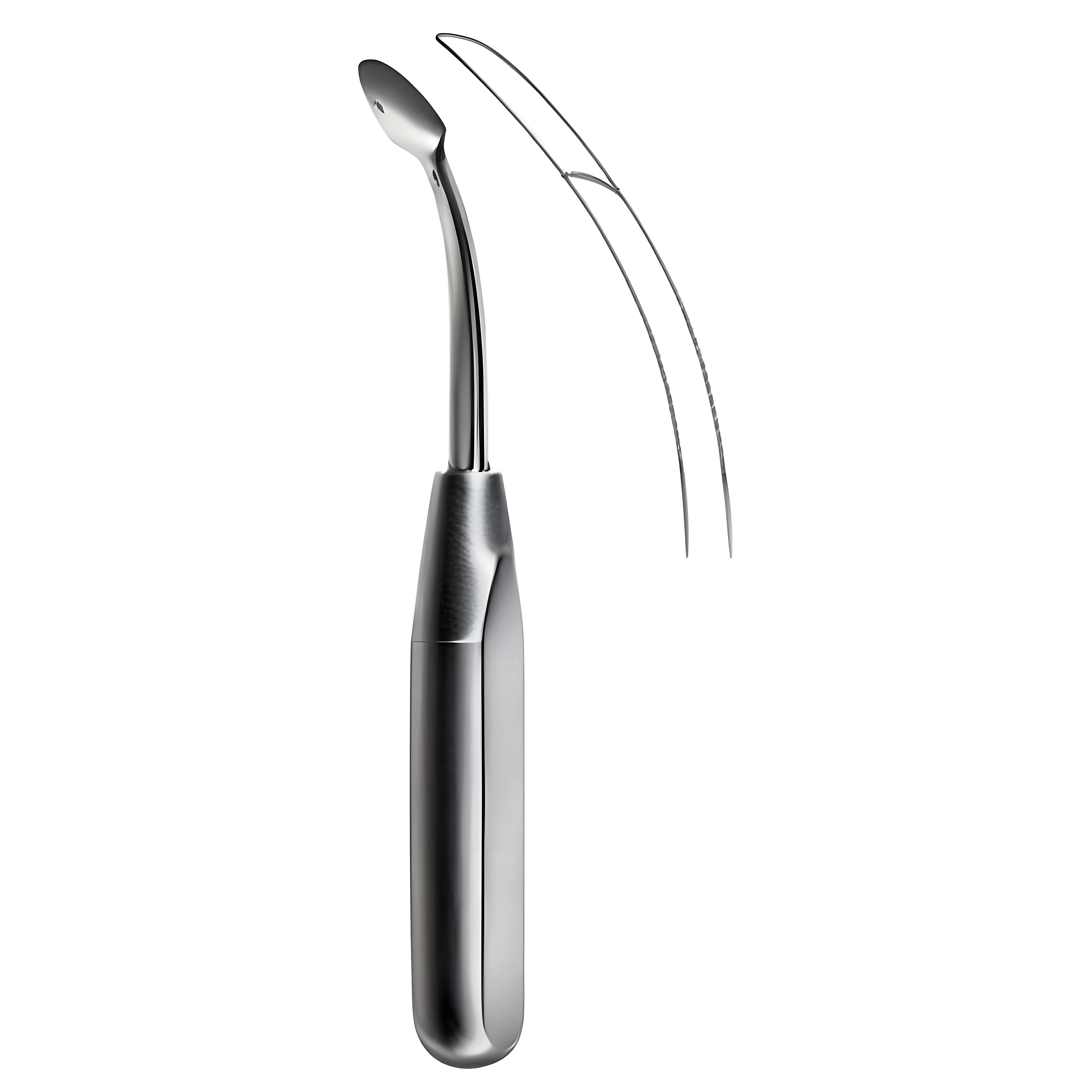 Raspatory w/fibre handle cvd 14mm, 20cm